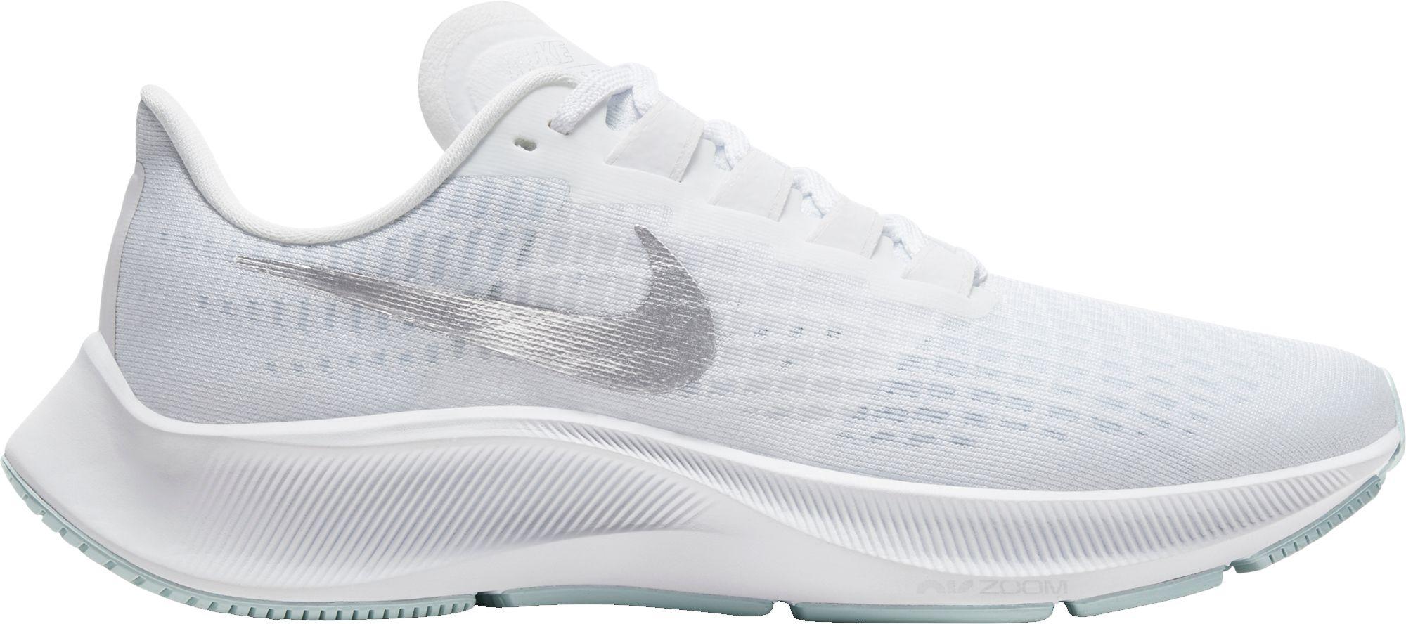Nike Air Zoom Pegasus 37 Running Shoes in White/Silver (White) - Lyst