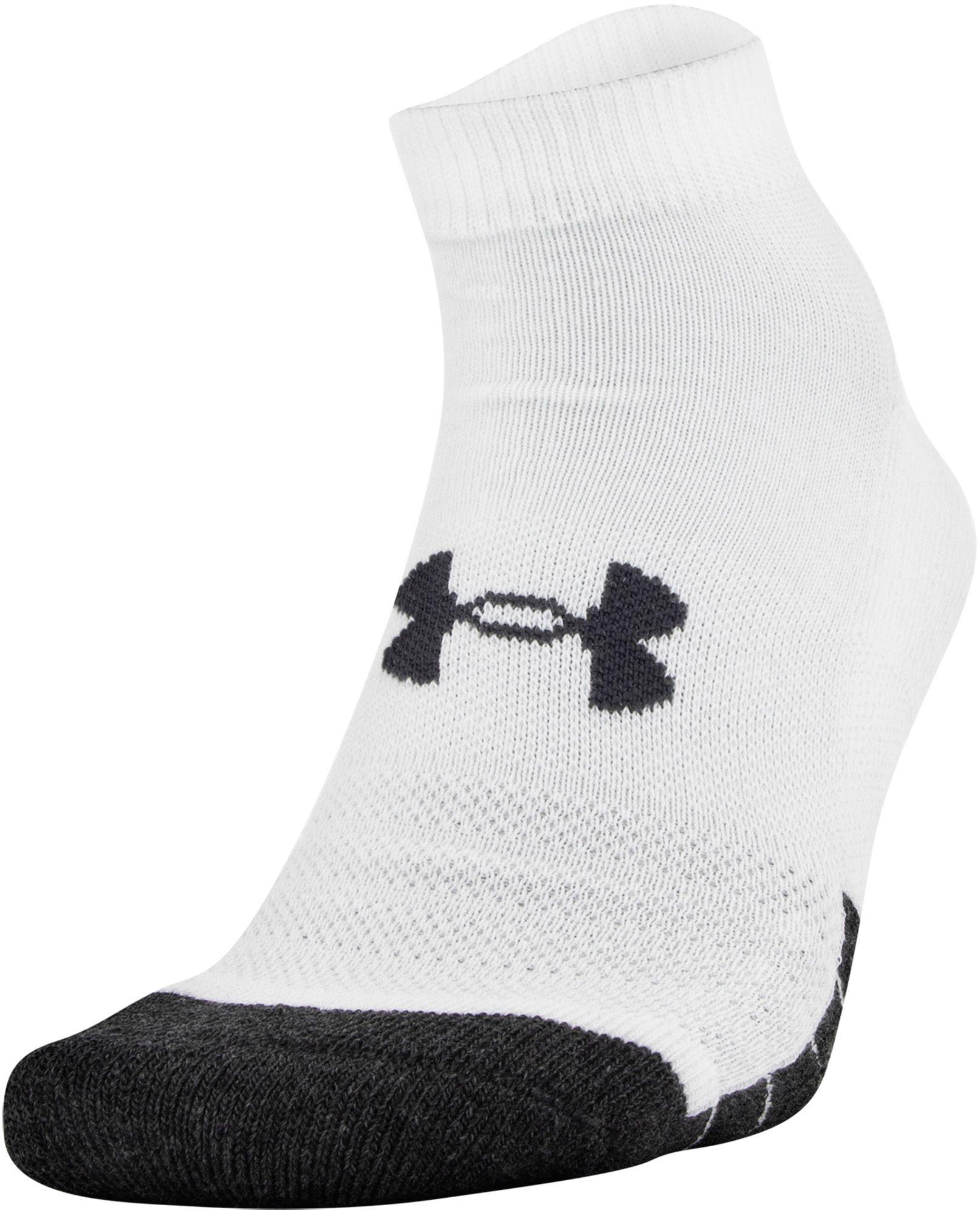 Under Armour Adult Performance Tech Low Cut Socks 6 Pack in White for ...