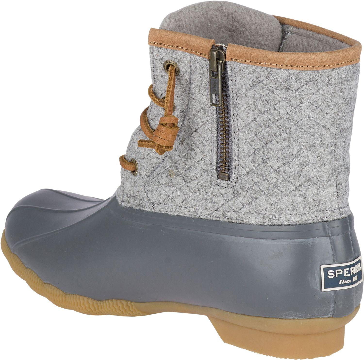 saltwater emboss wool duck rain boots
