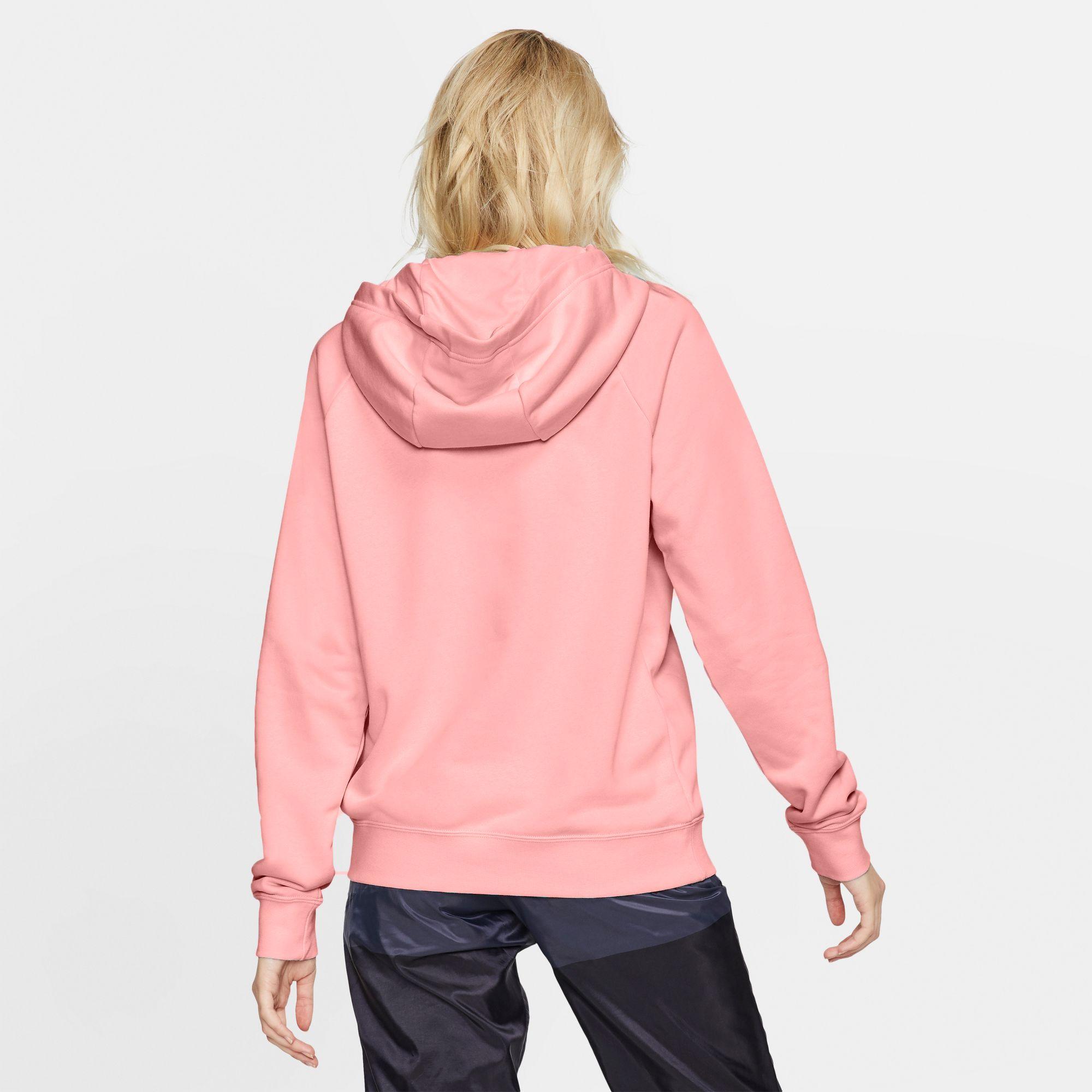 Nike Sportswear Essential Funnel Neck Fleece Hoodie in Pink - Lyst
