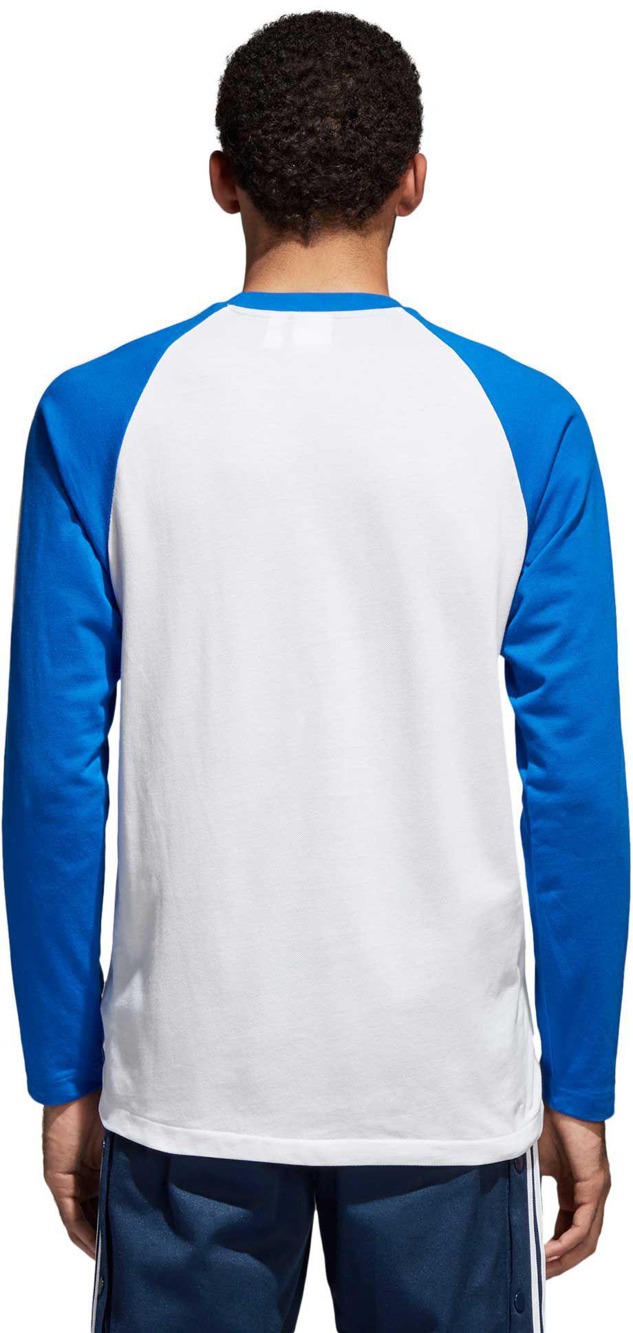 adidas originals white and blue t shirt