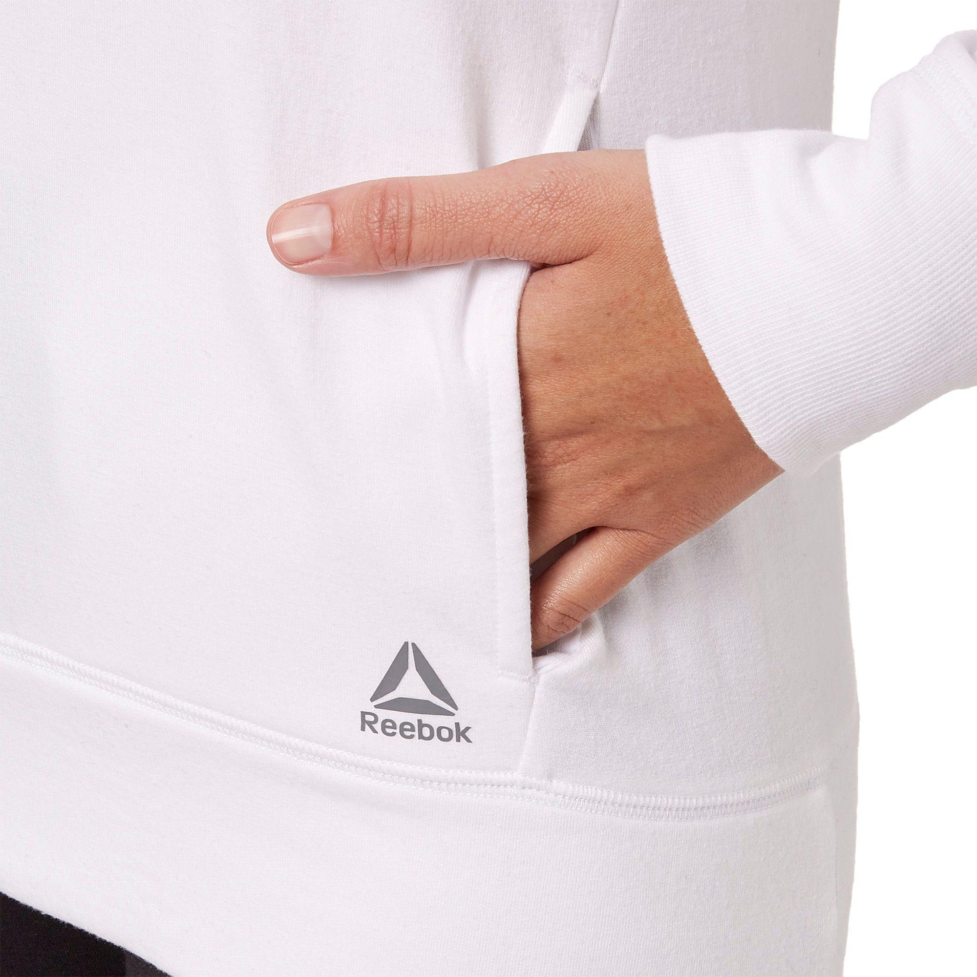 reebok women's fleece popover lace up hoodie