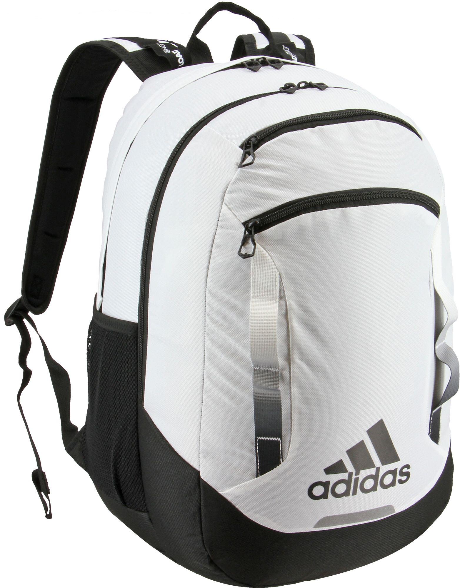 adidas white and black backpack