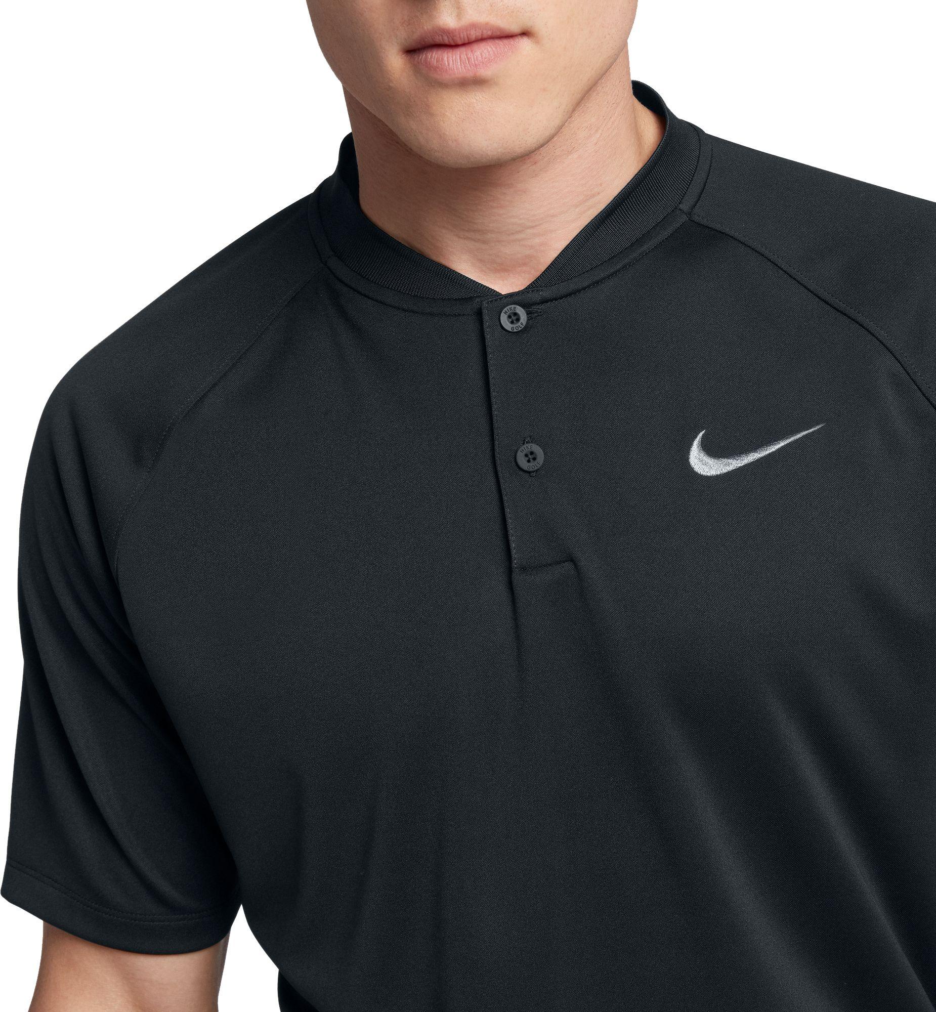 nike men's dry momentum blade collar golf polo