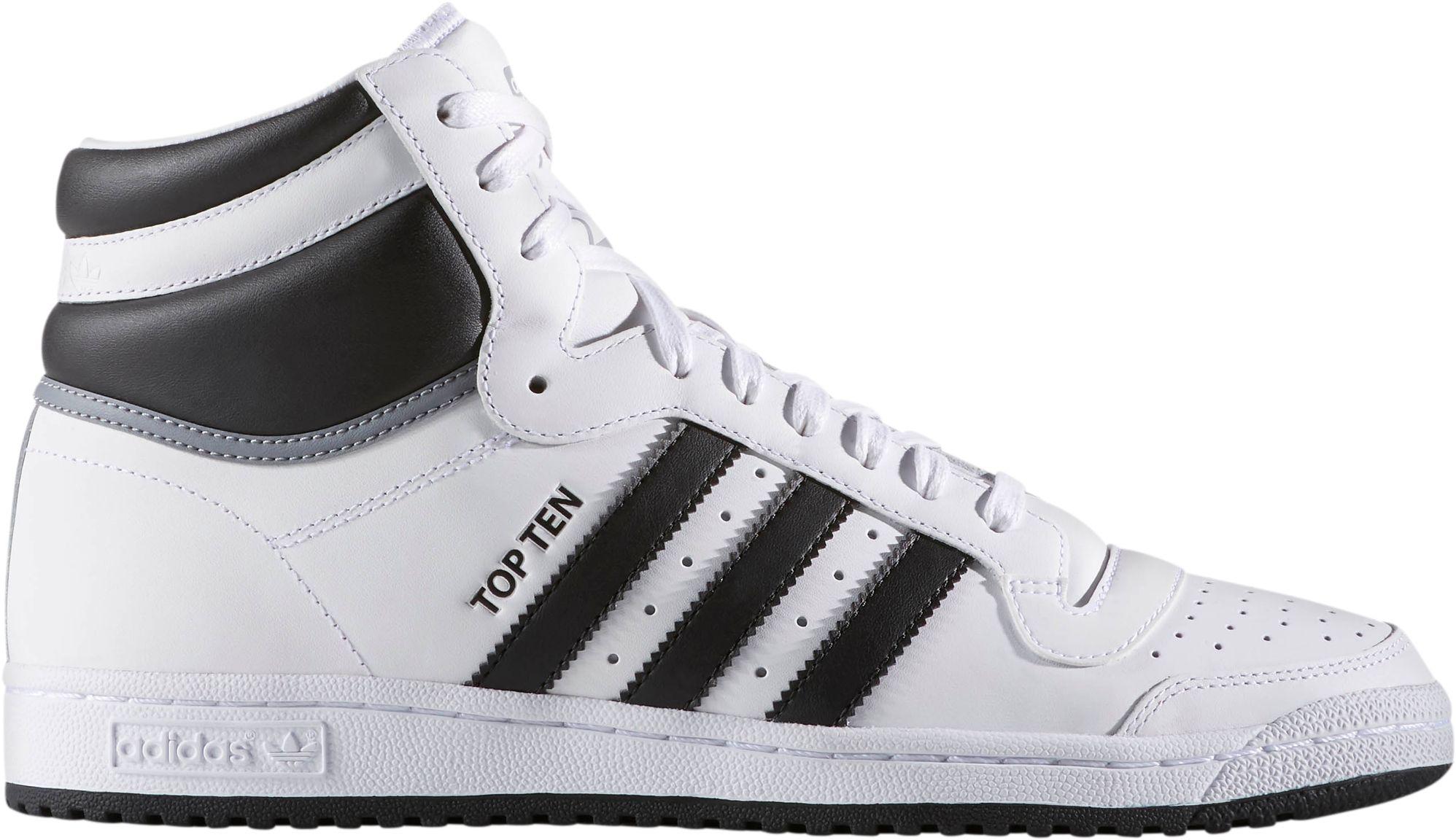 adidas Originals Synthetic Top Ten Hi Shoes in White/Black (White) for ...