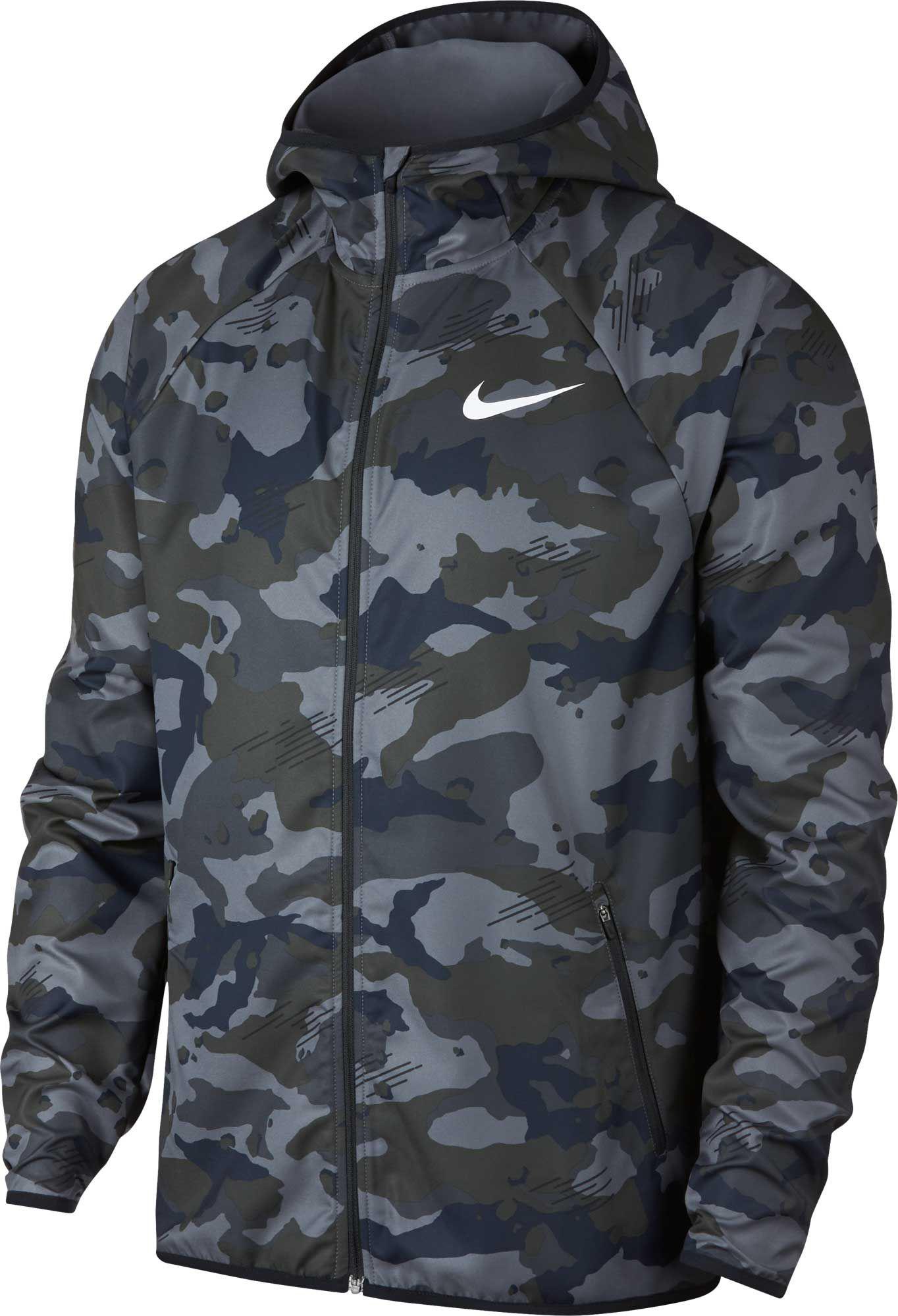Nike Synthetic Dry Woven Camo Training Jacket in Dark Grey/White (Gray ...