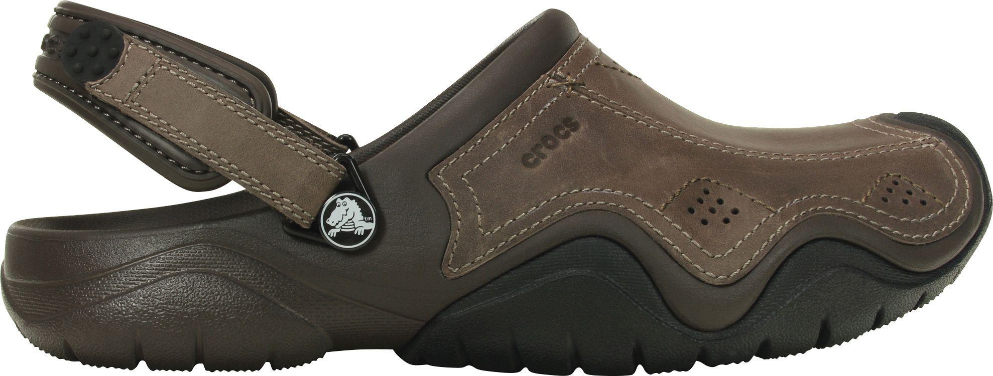 crocs men's swiftwater leather clogs