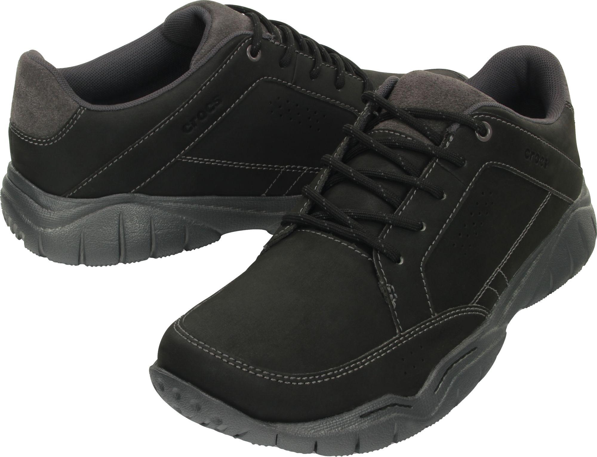 black swiftwater crocs