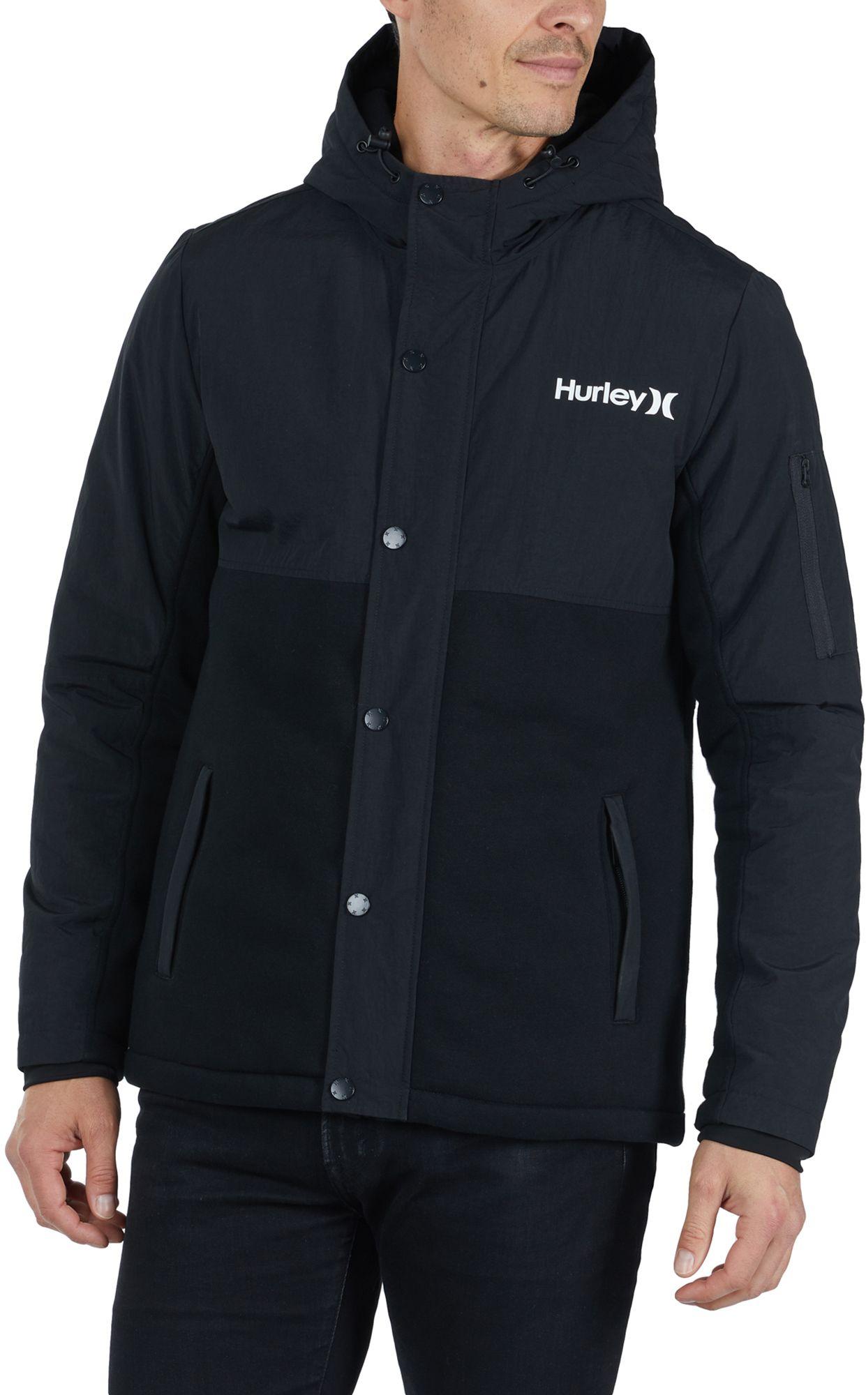 hurley black brett fleece full-zip jacket for men