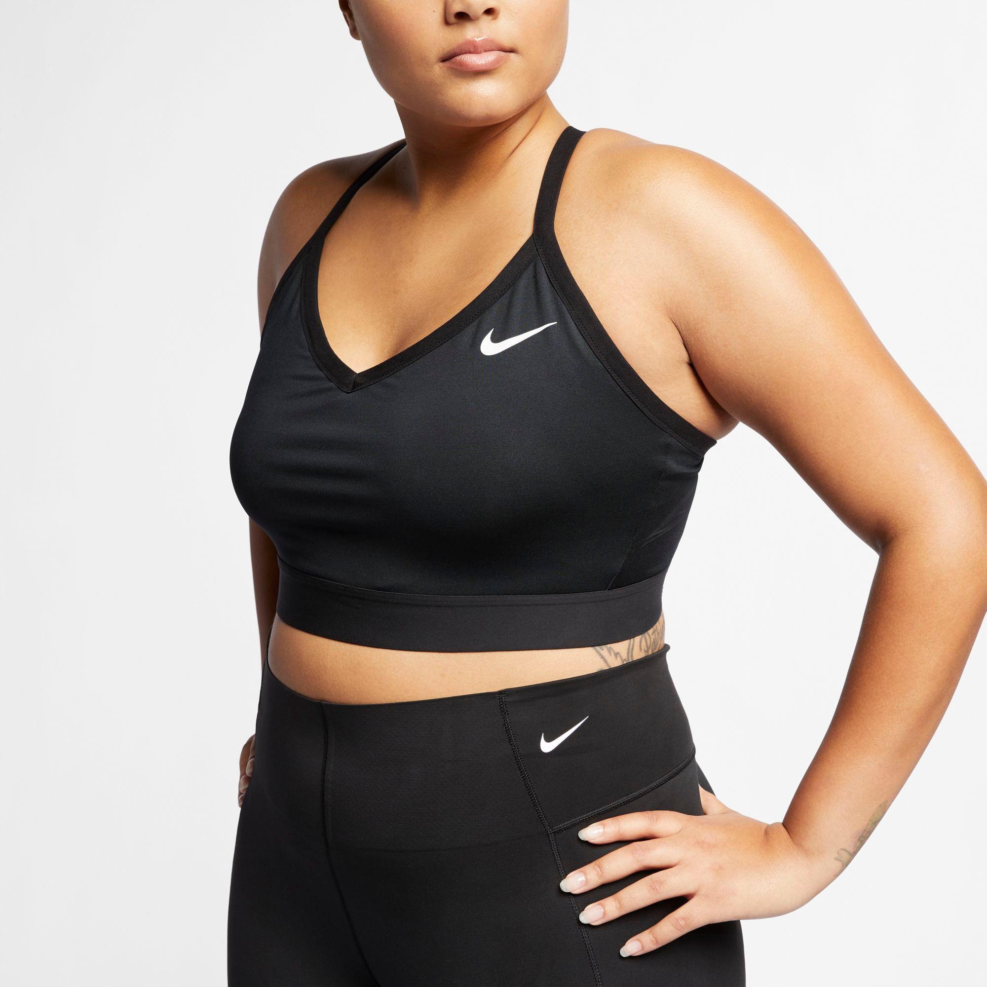 Nike Plus Size Solid Indy Sports Bra in Black - Lyst
