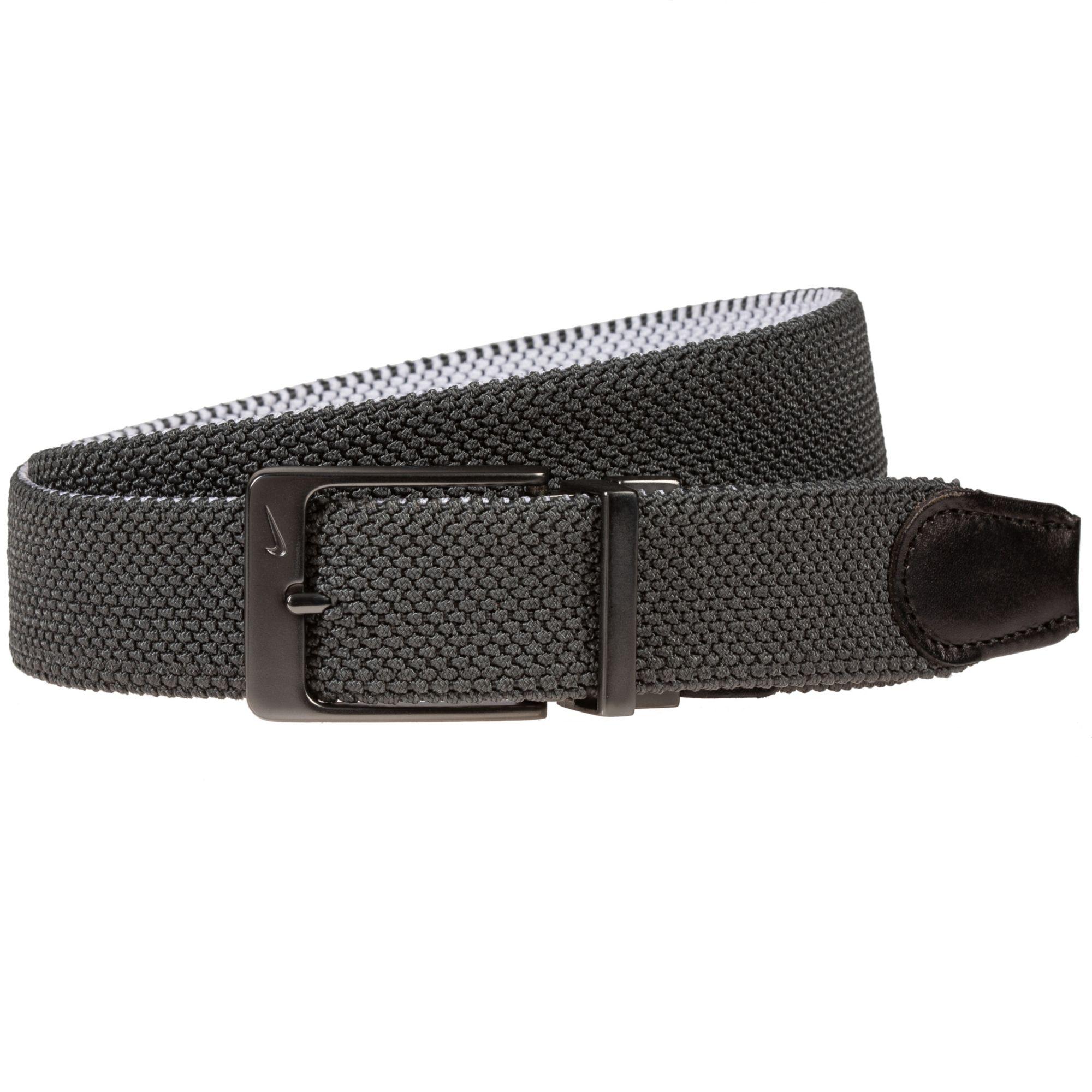 Nike Reversible Woven Stretch Golf Belt in Dark Grey/White (Gray) for