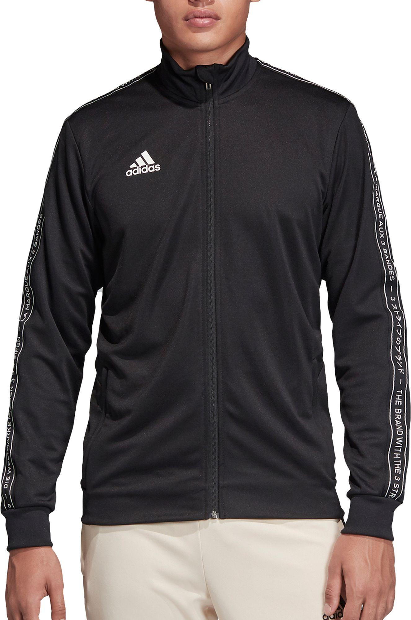 adidas Synthetic Arsenal Soccer Track Jacket in Black/Black/White