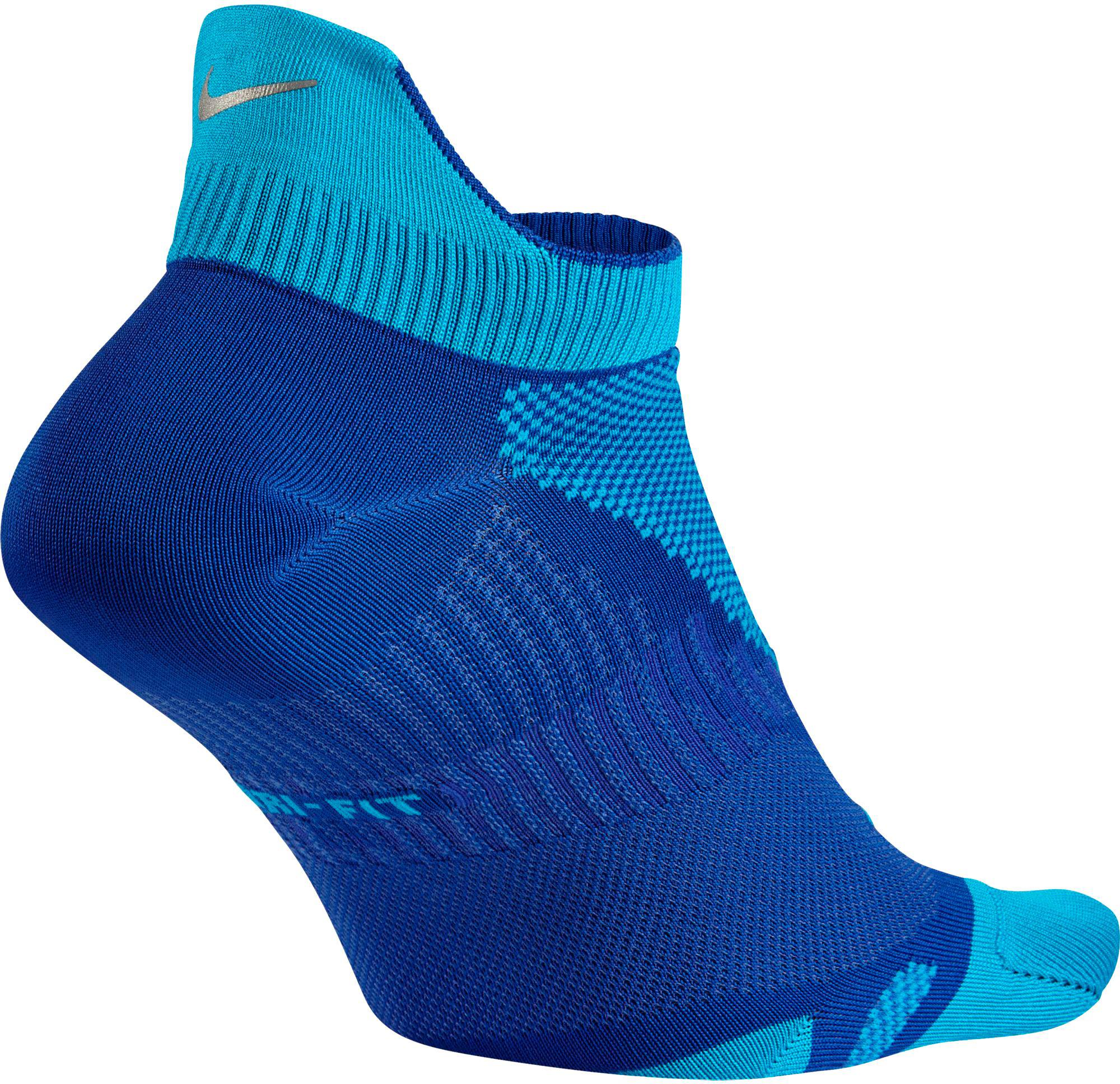 Nike Synthetic Drifit Elite No Show Running Socks in Blue Lyst