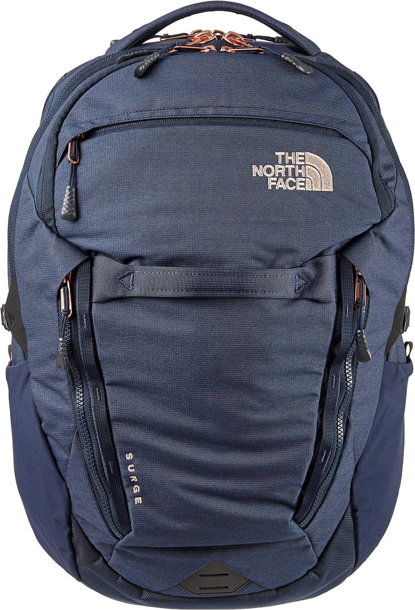 north face backpack navy blue rose gold