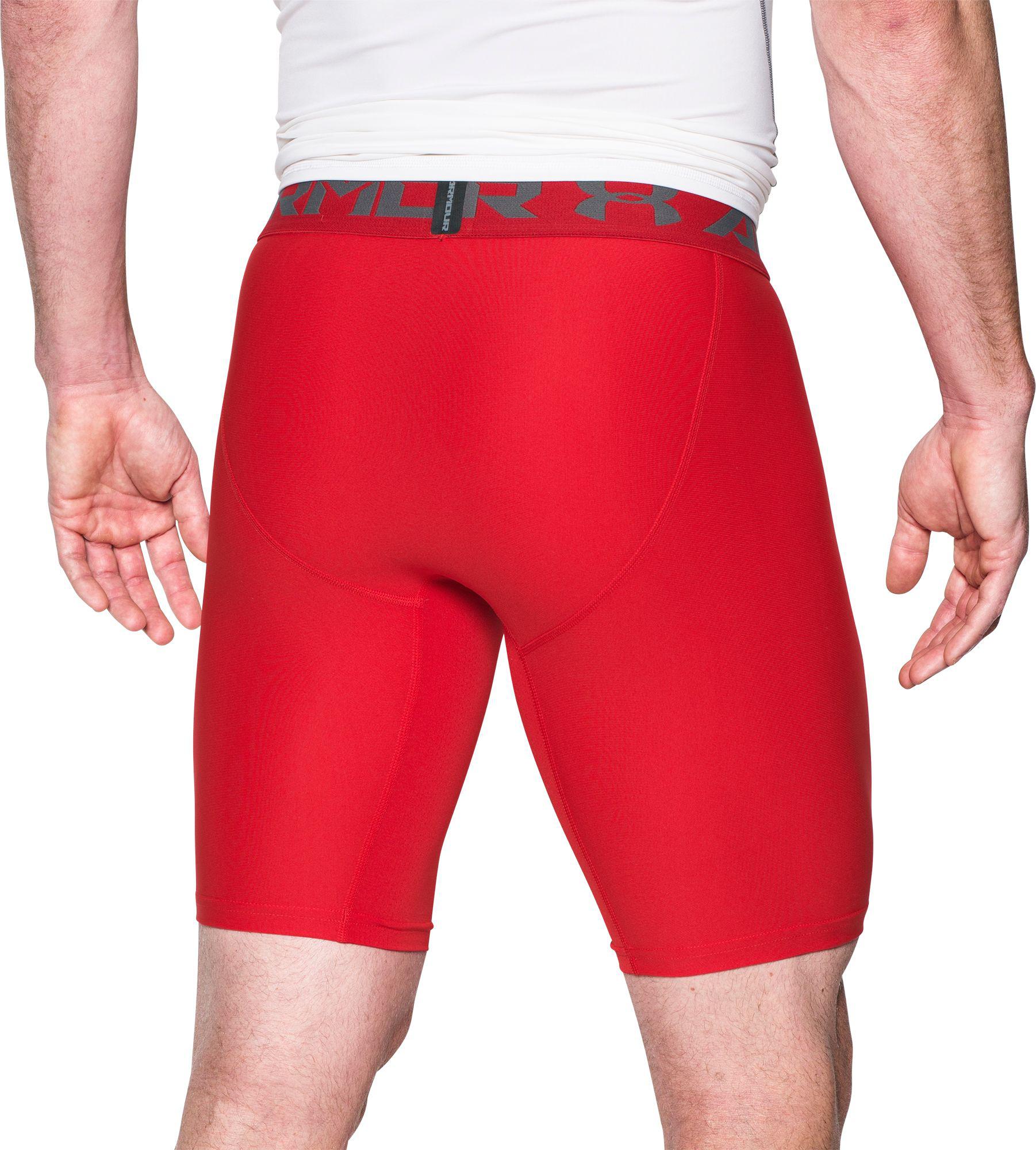 red under armour compression shorts