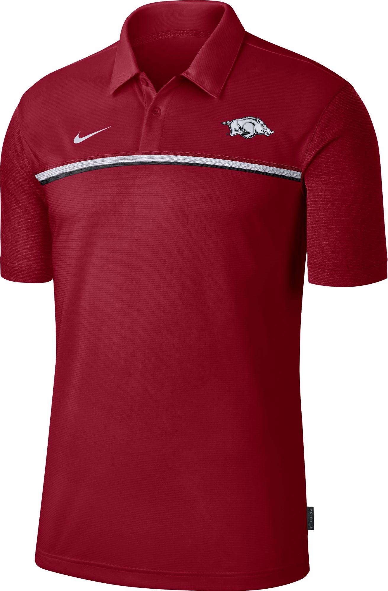 Nike Arkansas Razorbacks Cardinal Dri-fit Football Sideline Polo in Red for Men - Lyst