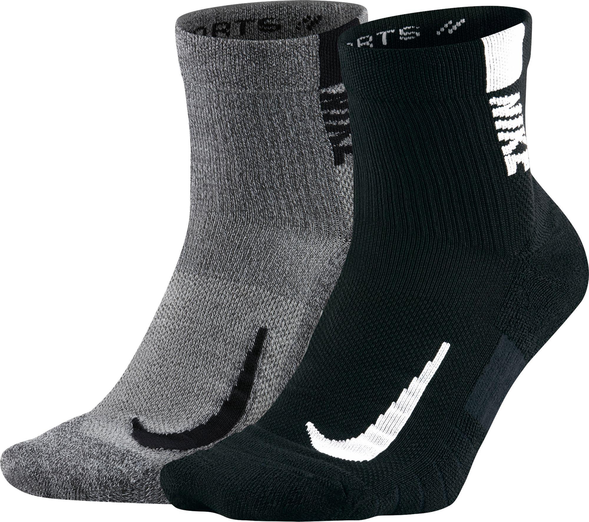 Nike Running Ankle Socks - 2 Pack in Grey/Black (Black) for Men - Lyst