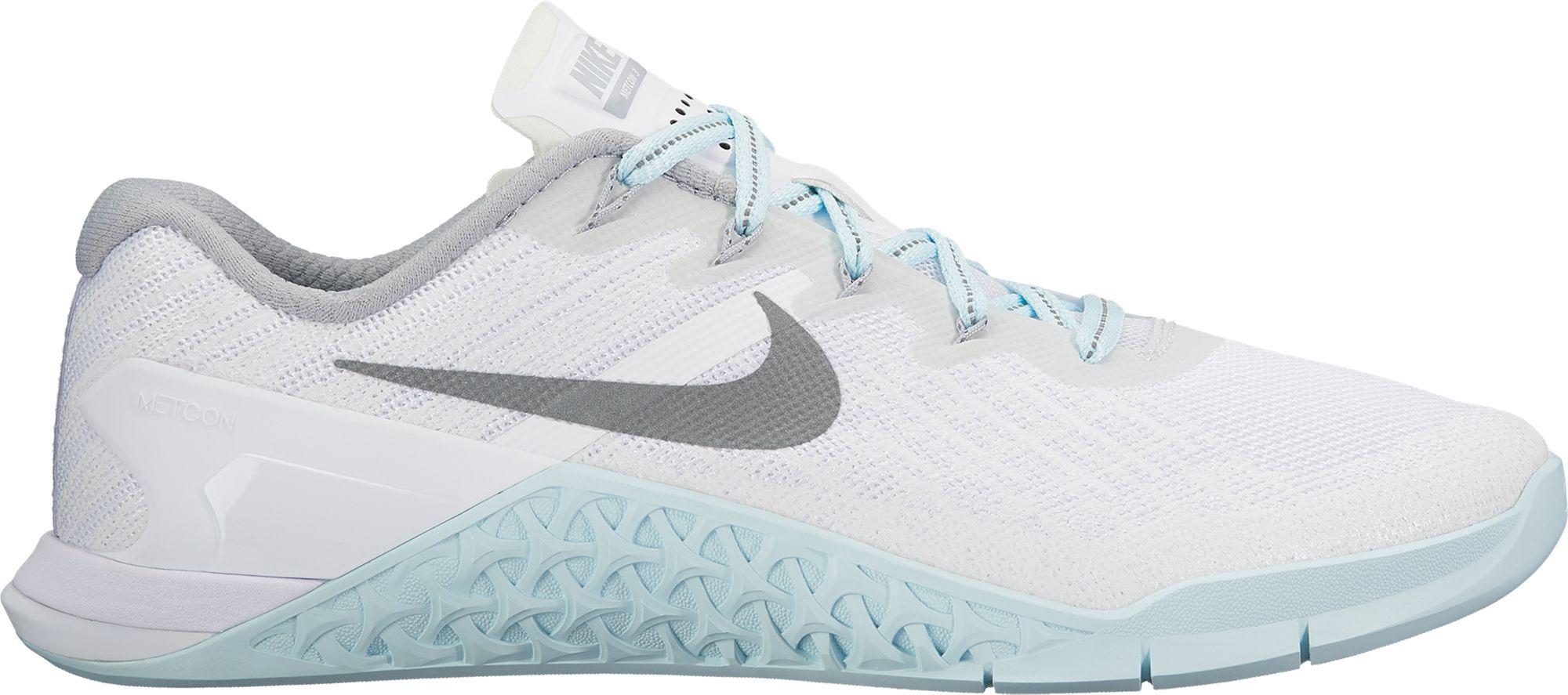 Nike Rubber Metcon 3 Training Shoes in White/Silver/Blue (Blue) - Lyst