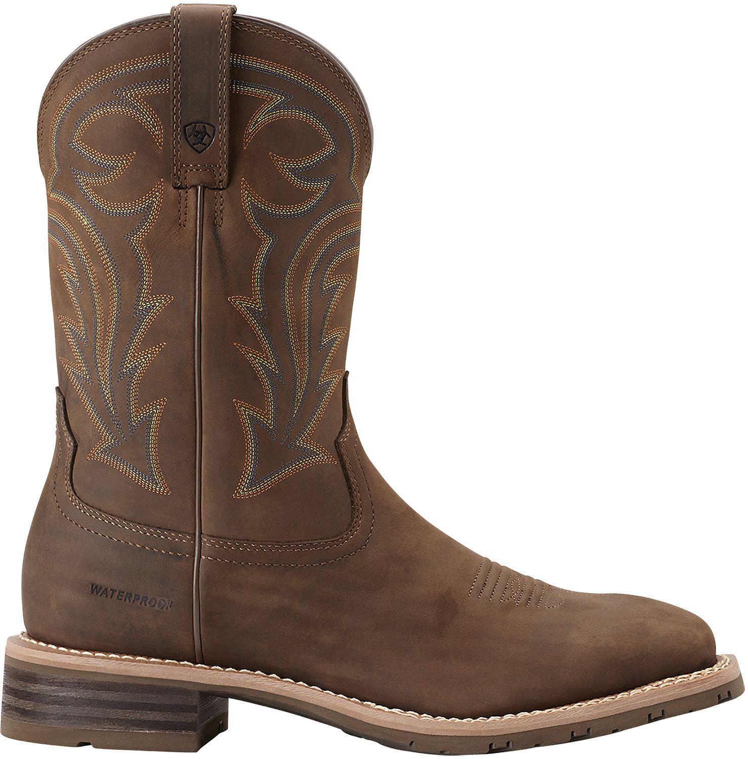 Ariat Leather Hybrid Rancher Waterproof Western Boots in Brown for Men