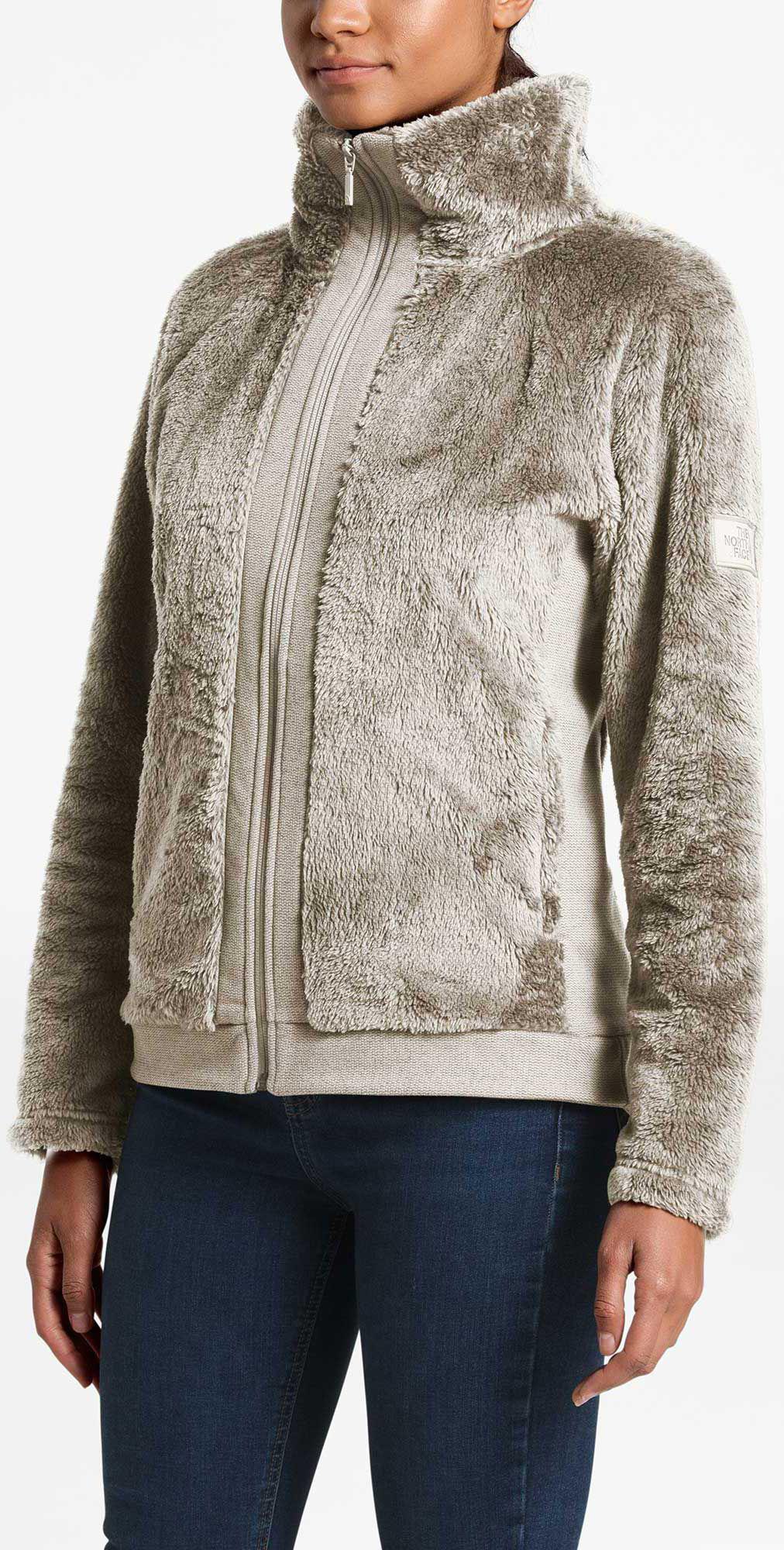 north face furry fleece vest vintage white