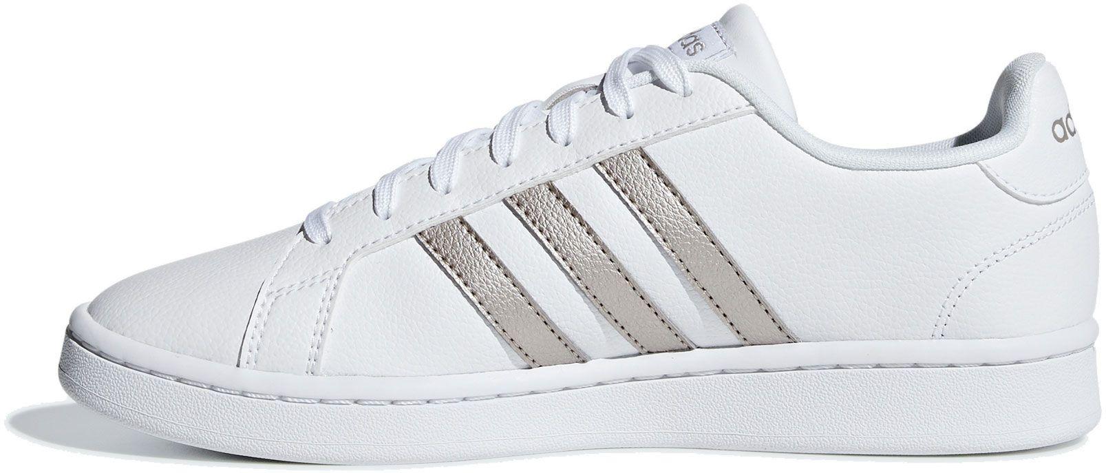 adidas white and silver sliders