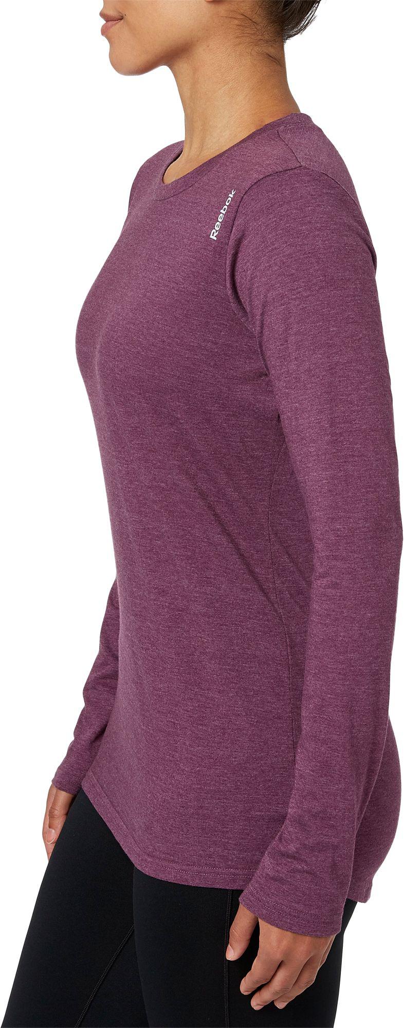 reebok women's heather core cotton long sleeve shirt