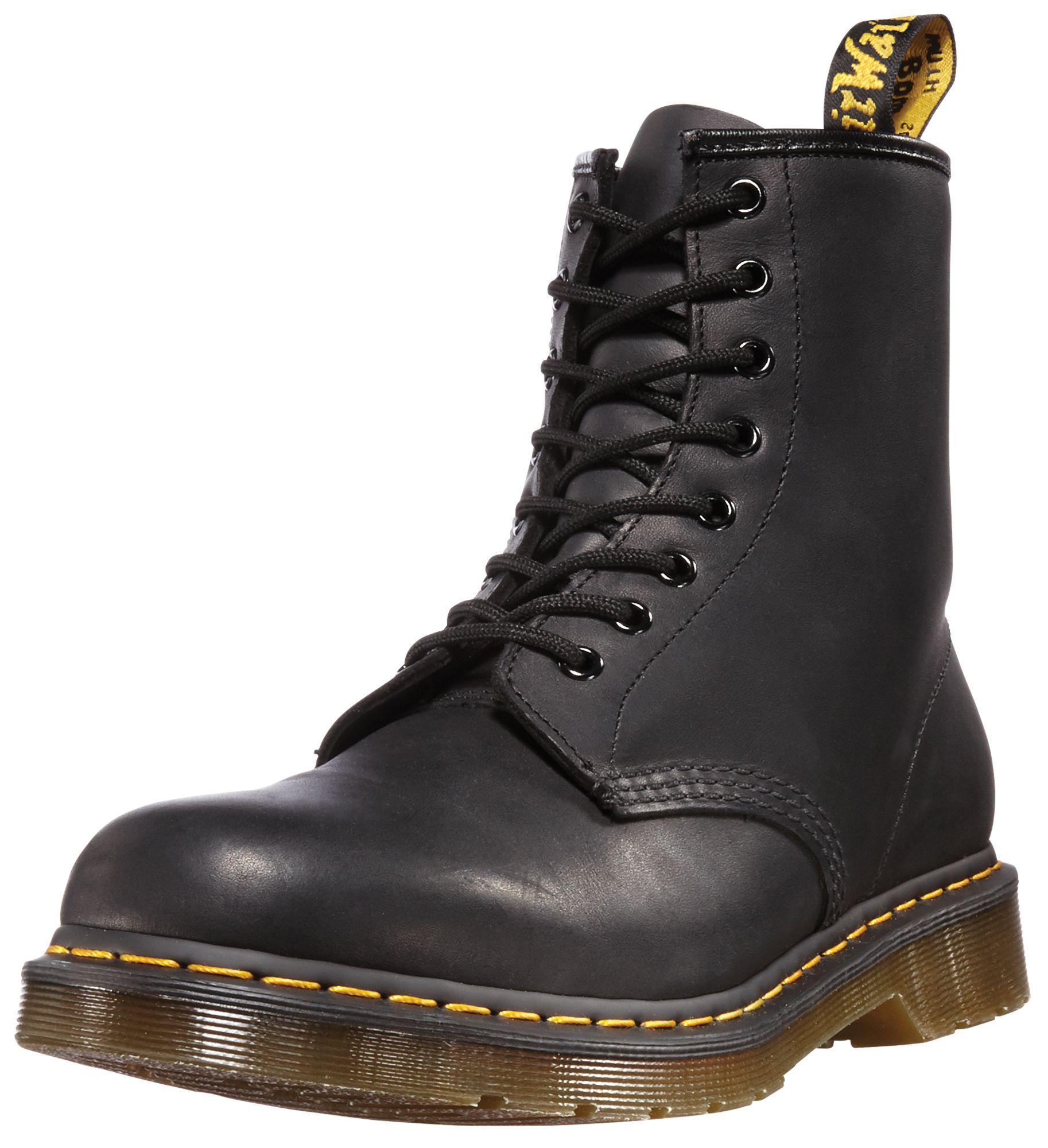 Dr. Martens 1460 Greasy Leather Lace Up Boots in Black for Men Lyst