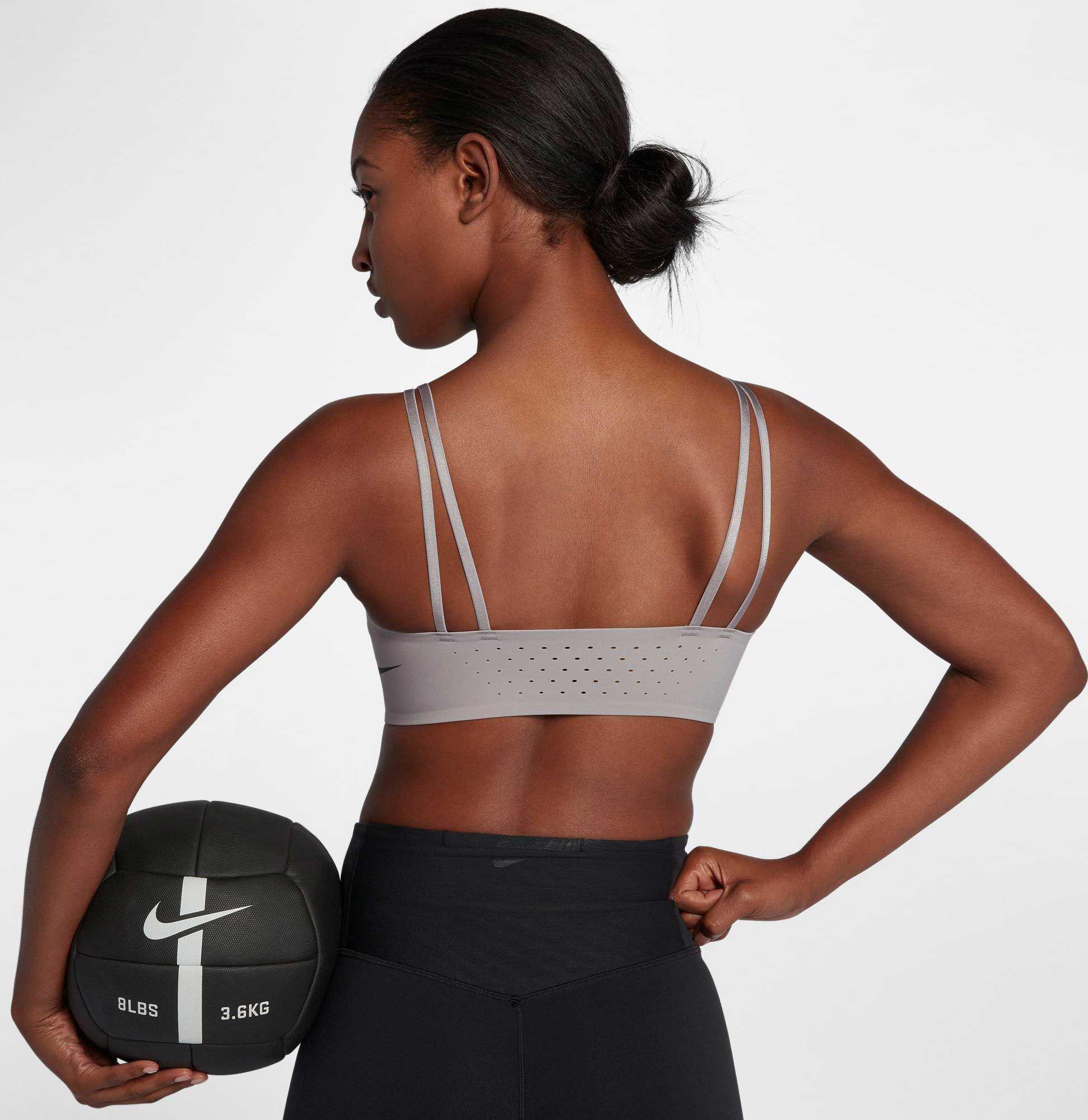 Nike Synthetic Indy Breathe Sports Bra in Gray - Lyst