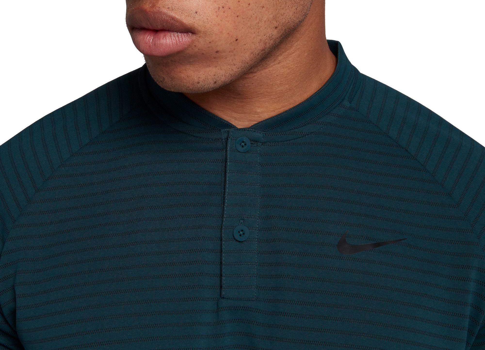 nike men's tiger woods thin stripe zonal cooling golf polo