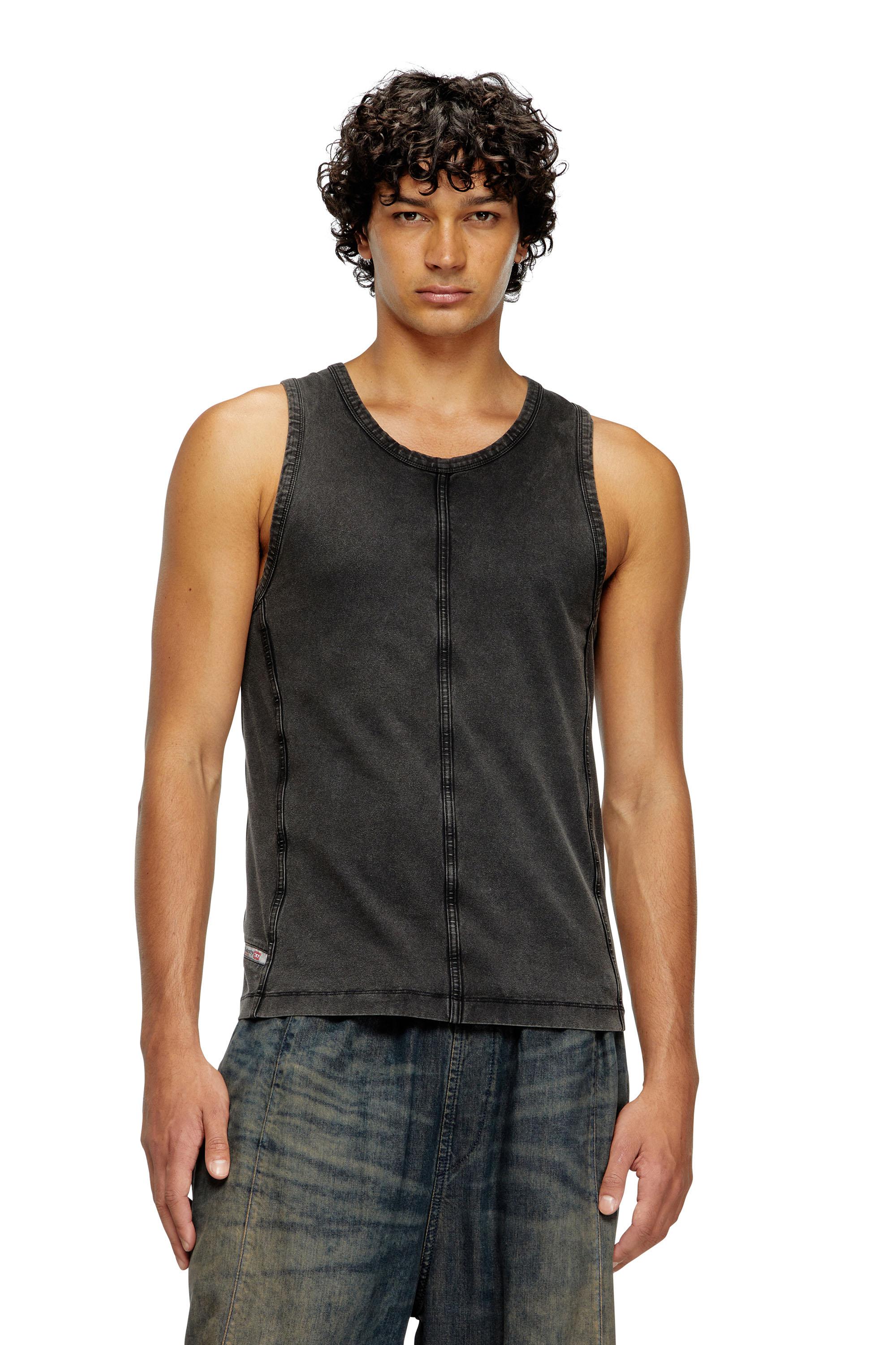 Men's Tank top in printed mesh | White | Diesel