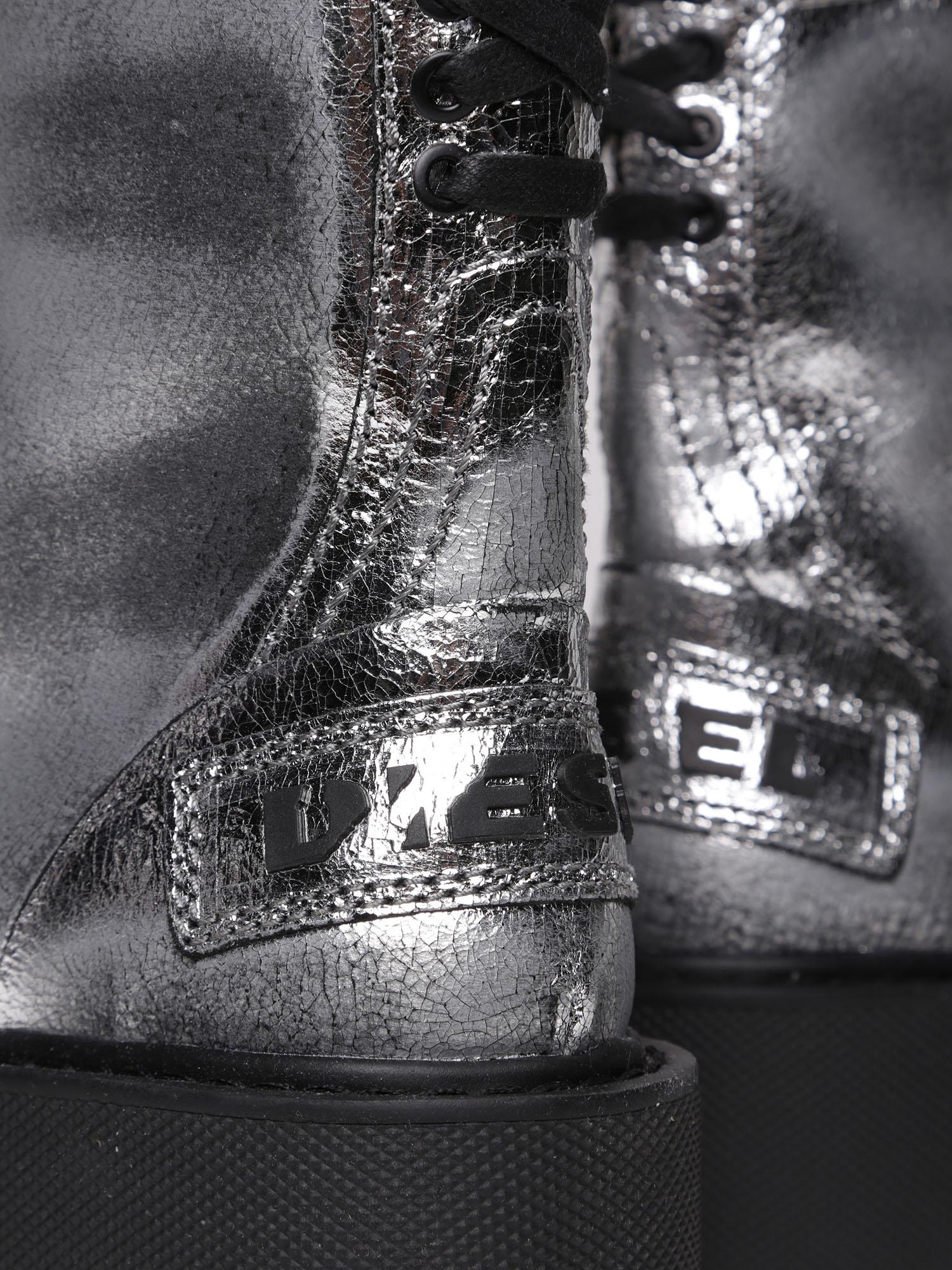 diesel silver boots