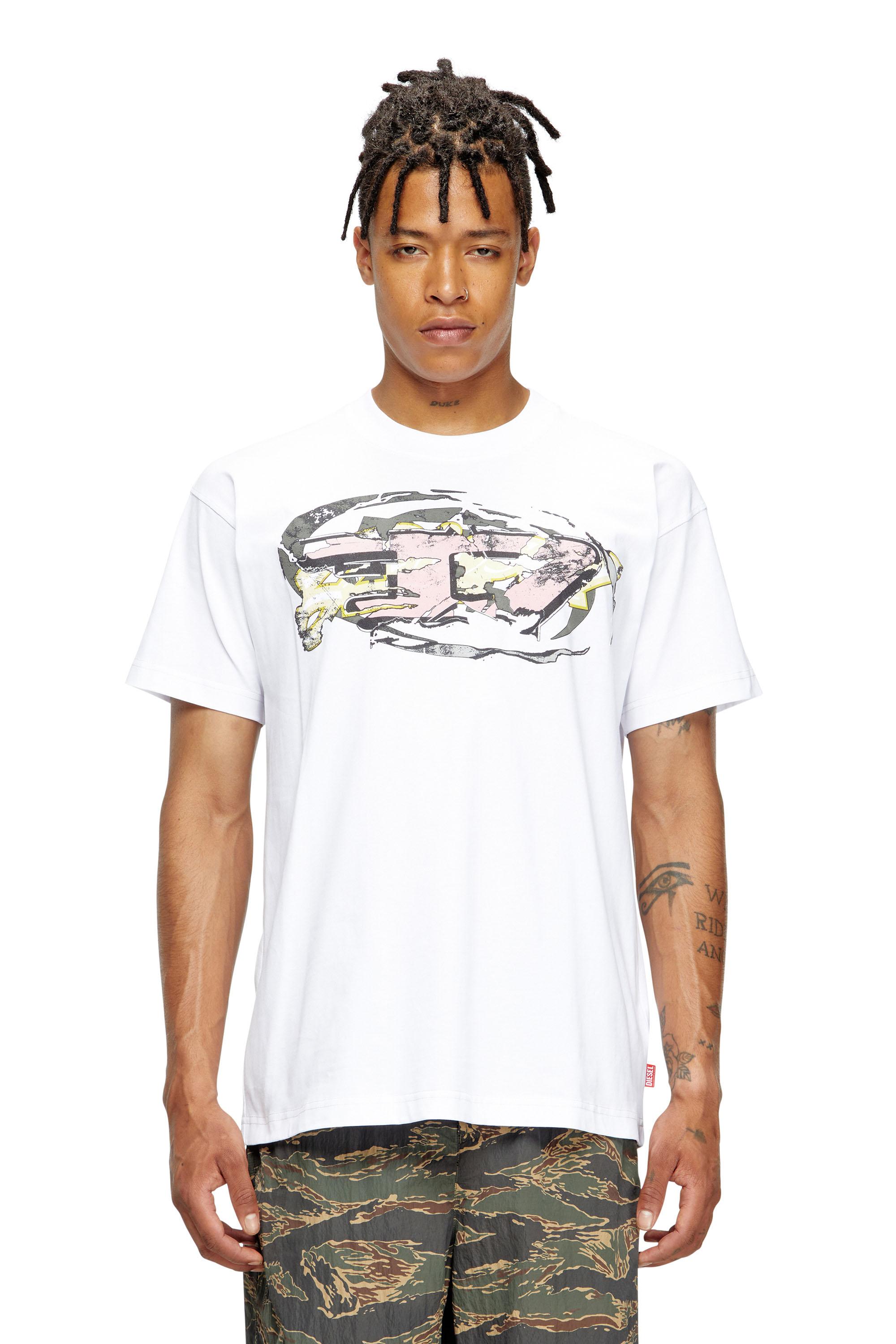 DIESEL tシャツ T-shirt with llic Oval D DIESEL T-Shirt With Oval D Logo in White for Men | Lyst