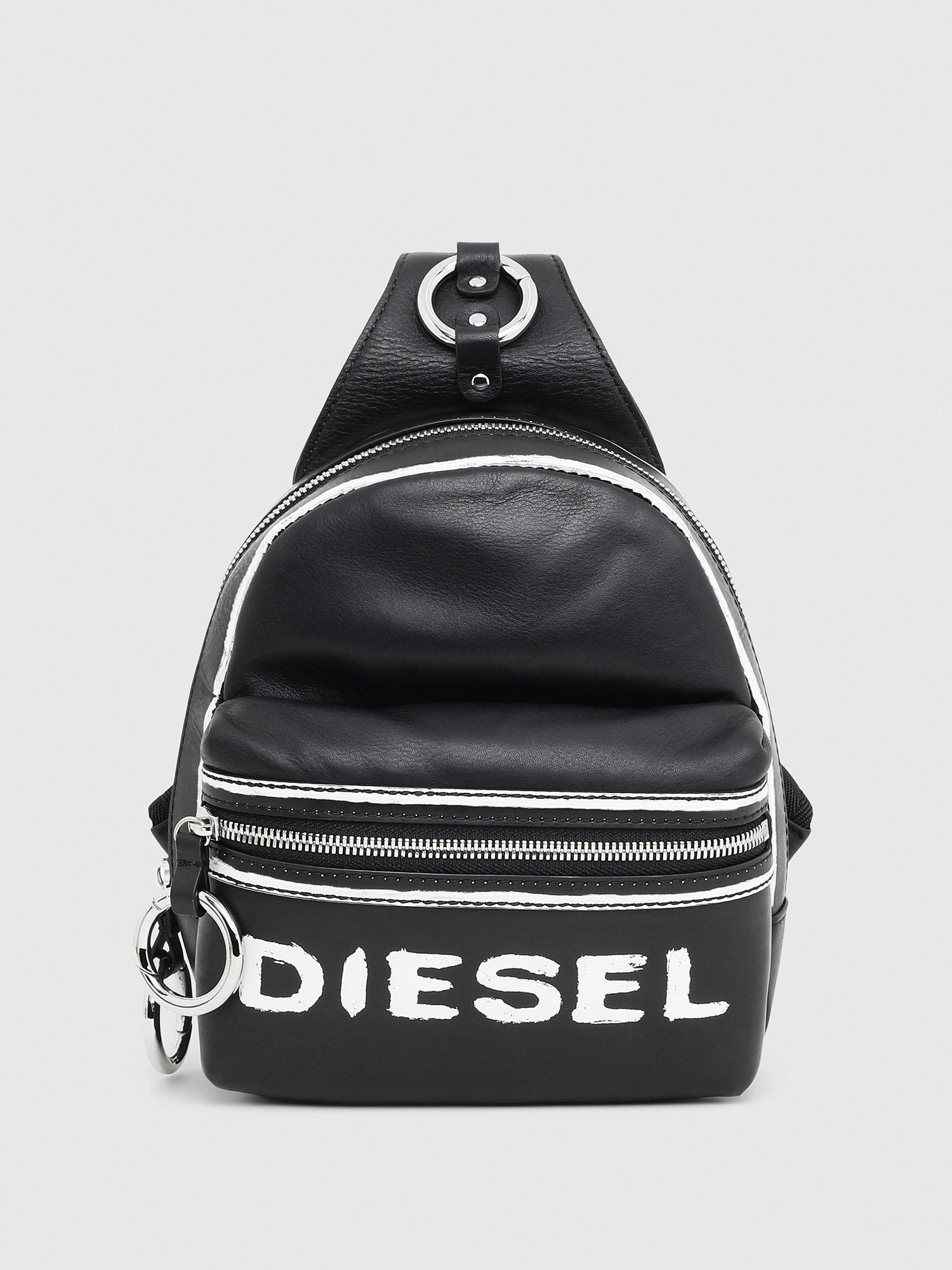 DIESEL Leather Logo Print Mini Backpack in Black - Save 51% - Lyst
