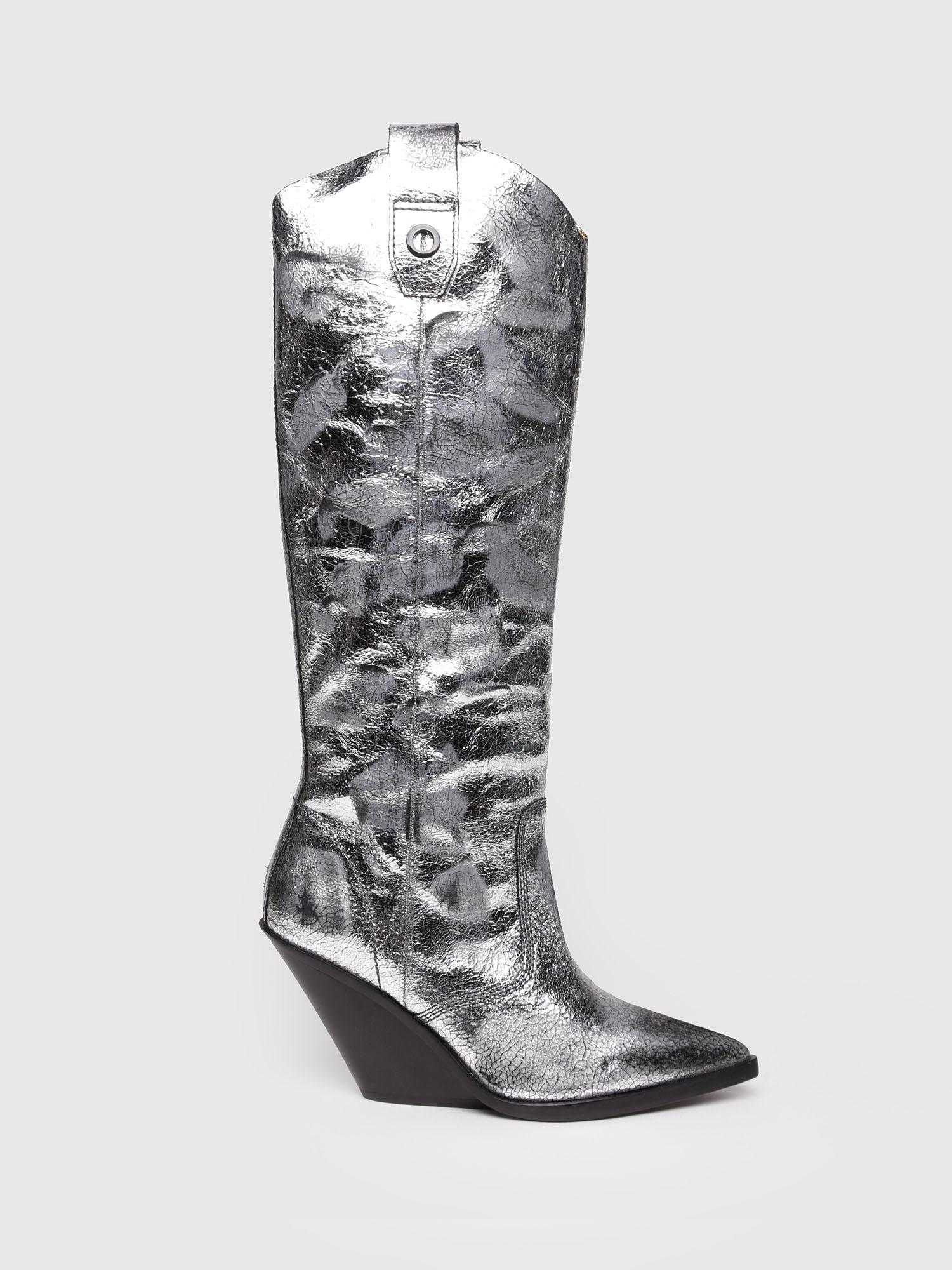 diesel silver boots