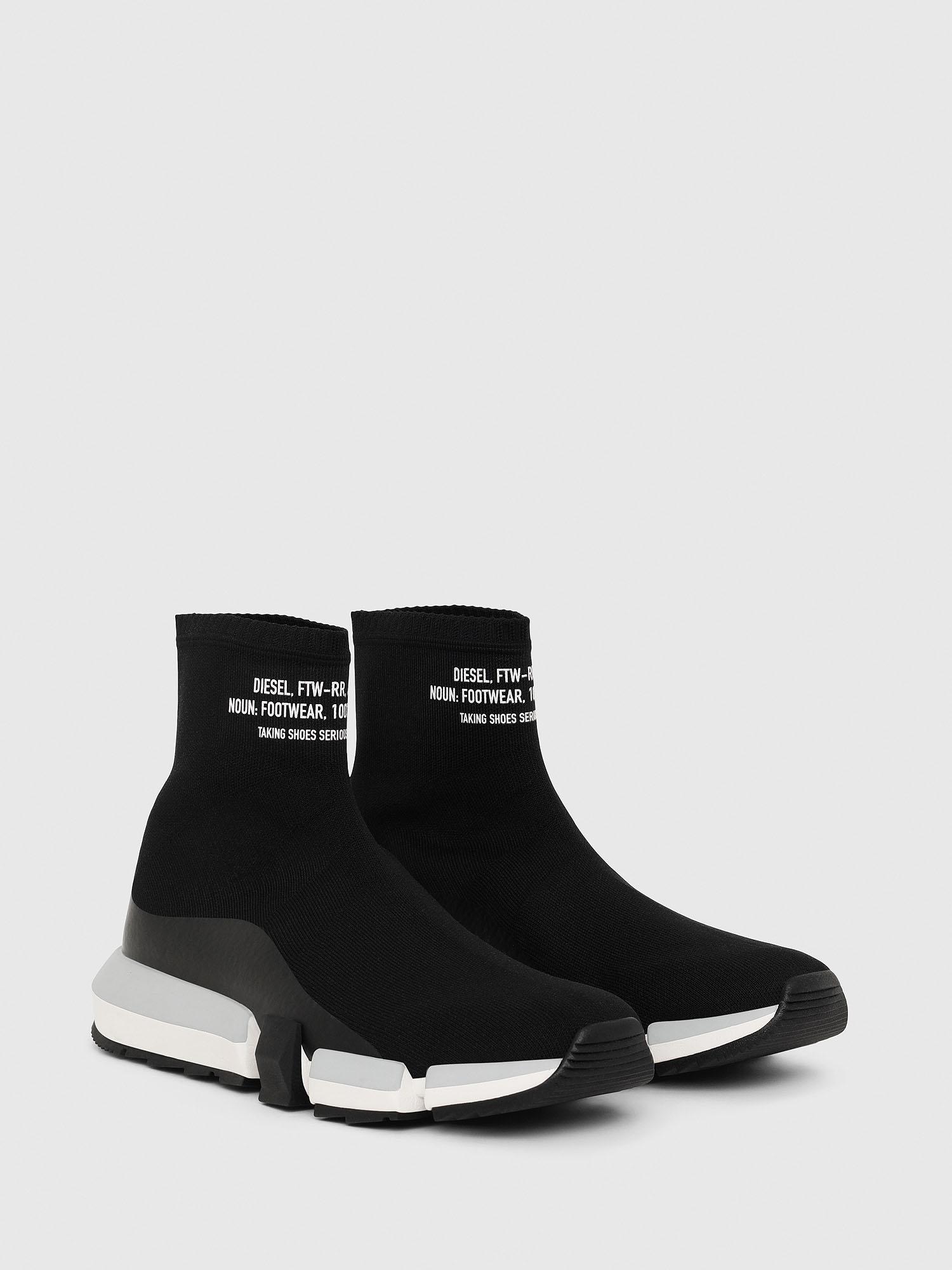 DIESEL H-padola High Sock Sock Sneakers in Black for Men - Lyst