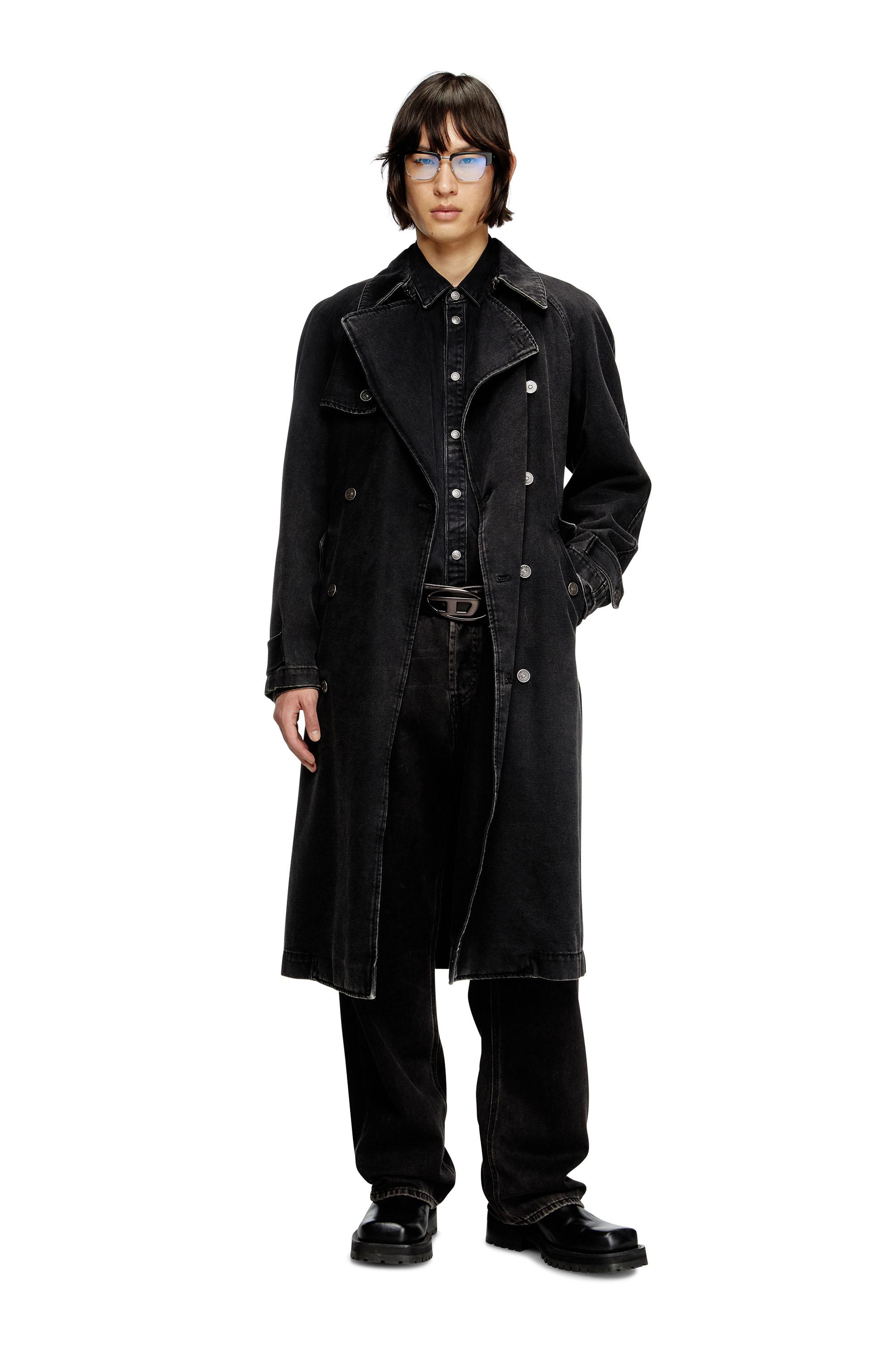 DIESEL Trench Coat in Black for Men | Lyst