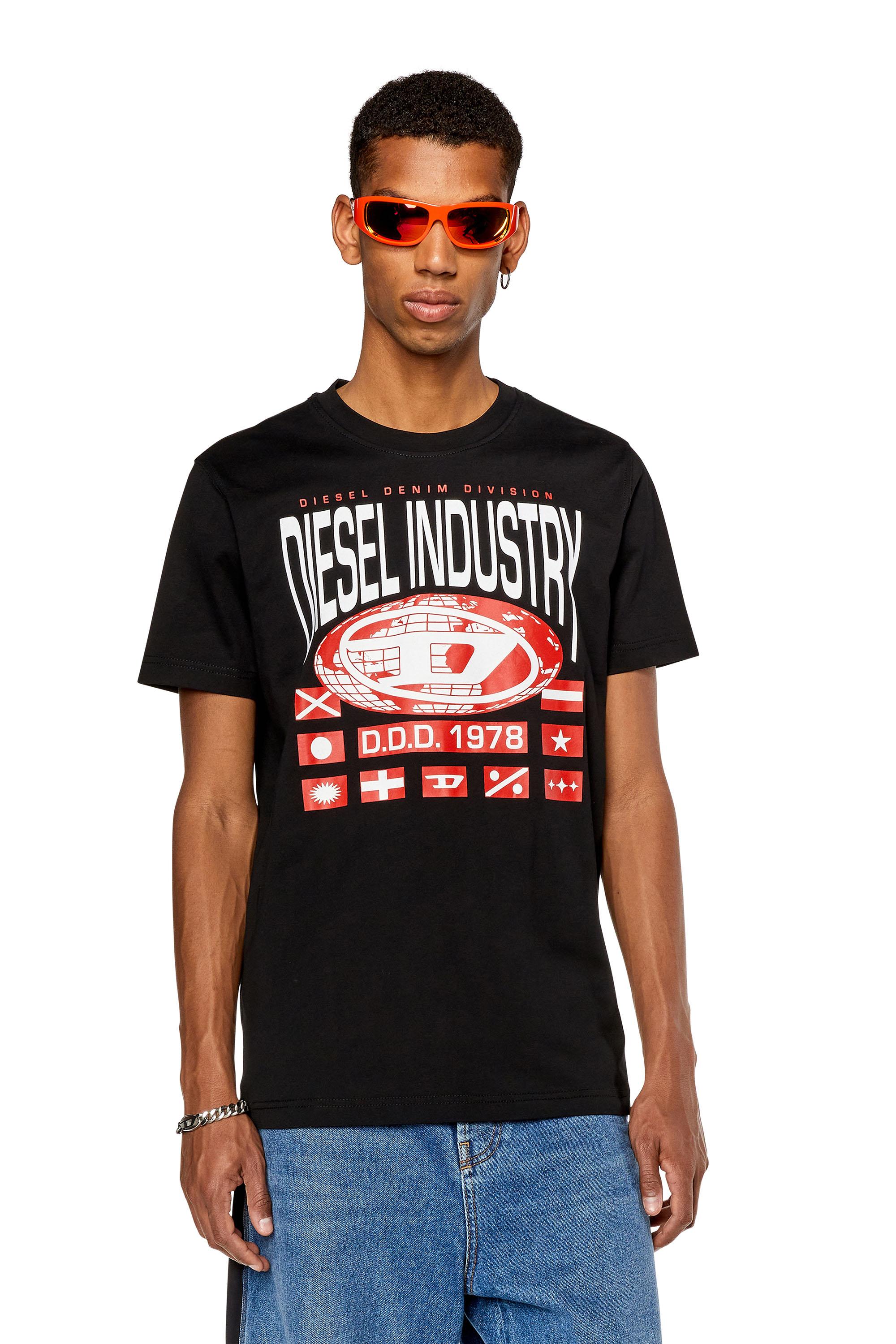 DIESEL T-shirt With Globe Oval D Print in Red for Men | Lyst