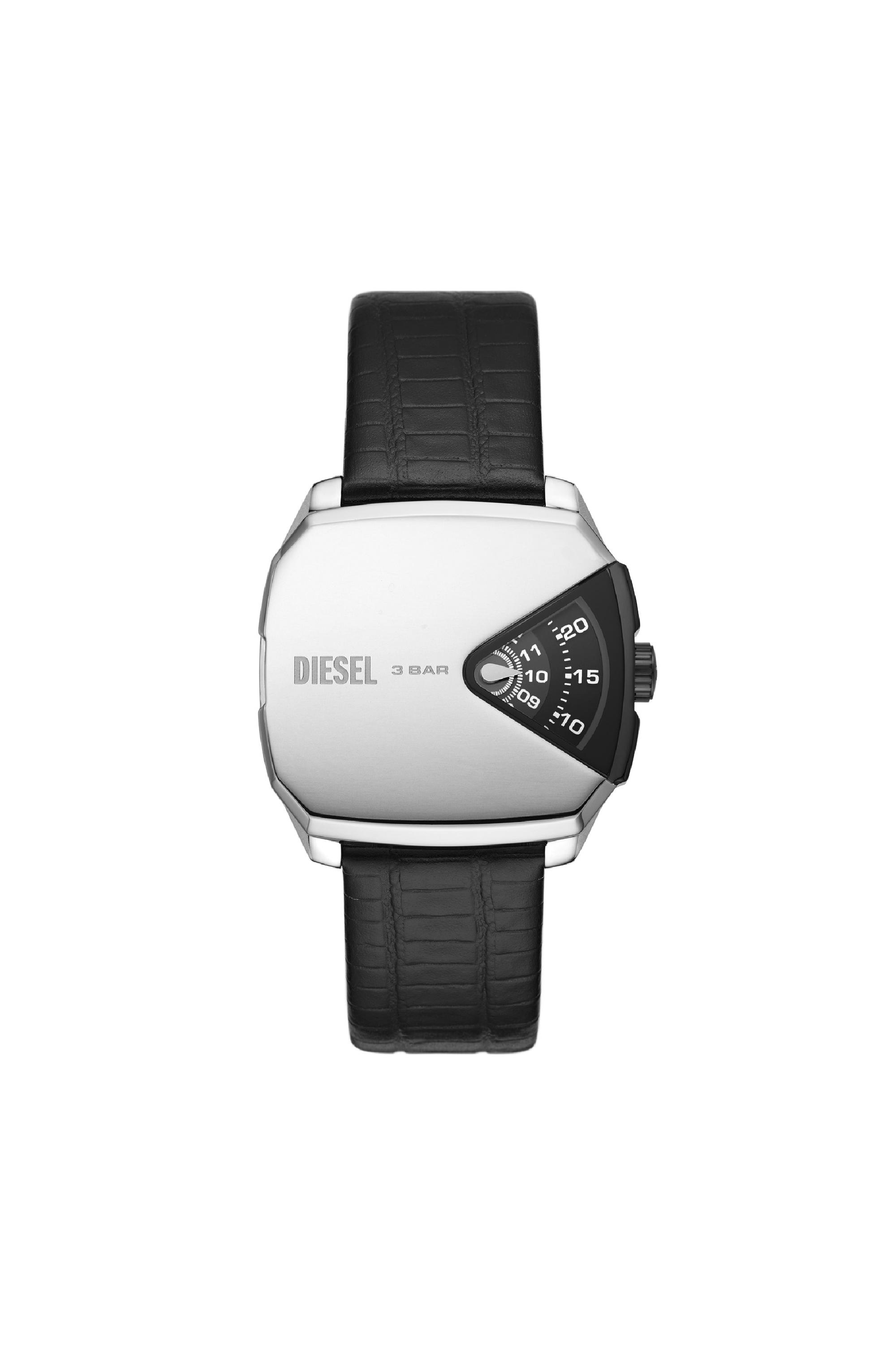 DIESEL D.v.a. Leather Watch in Black for Men Lyst