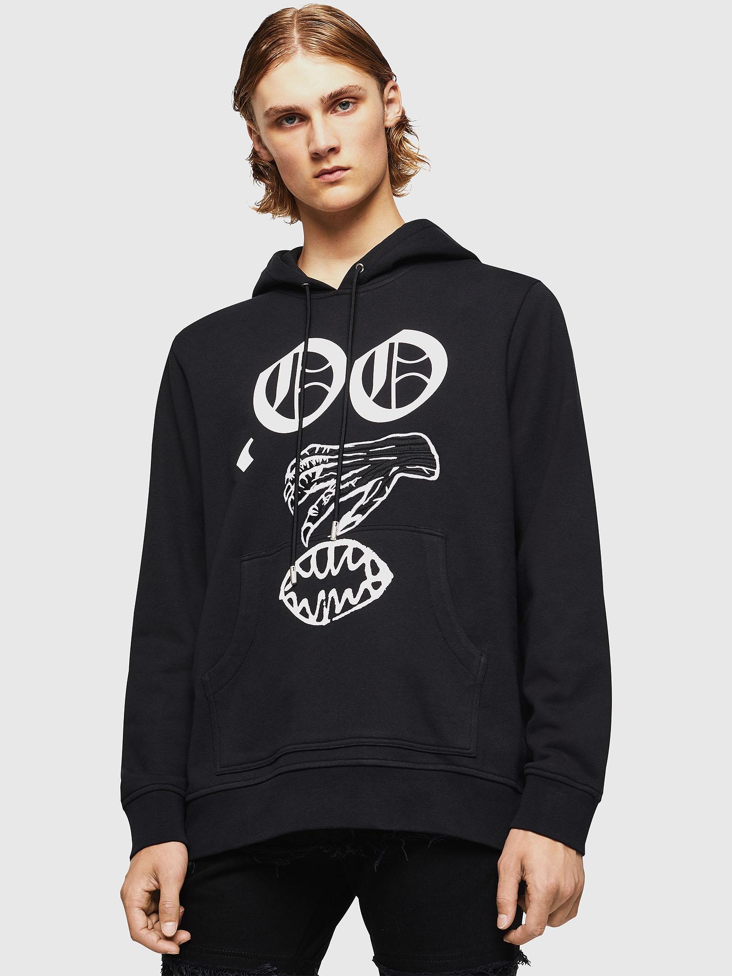 DIESEL Cotton Sneilbood-x1 Hoodie With Absurd Face Graphic in Black for ...