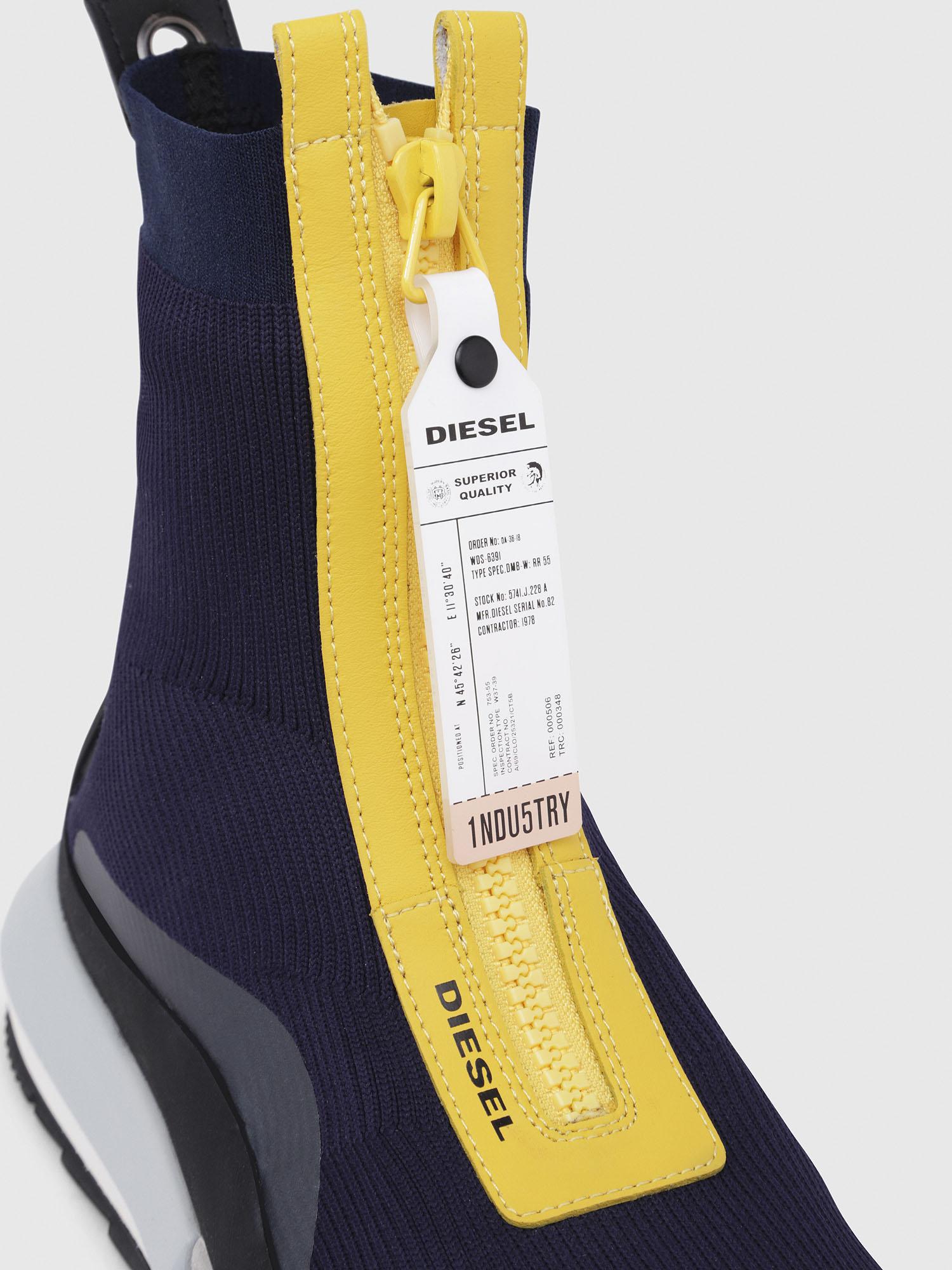 DIESEL High Top Sock Sneakers With Zip Closure in Navy (Blue) for Men