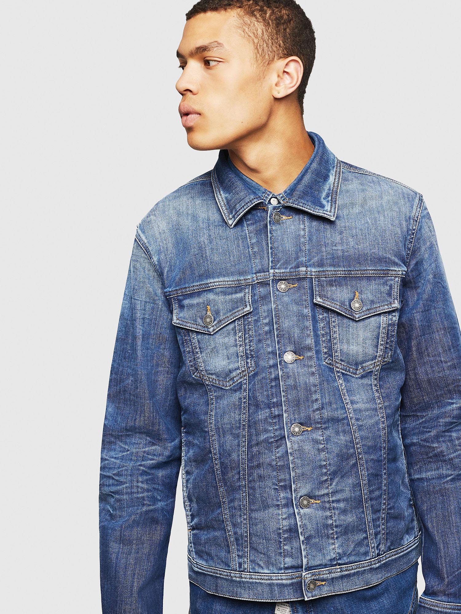 DIESEL Trucker Jacket In Handdistressed Denim in Blue for Men Lyst