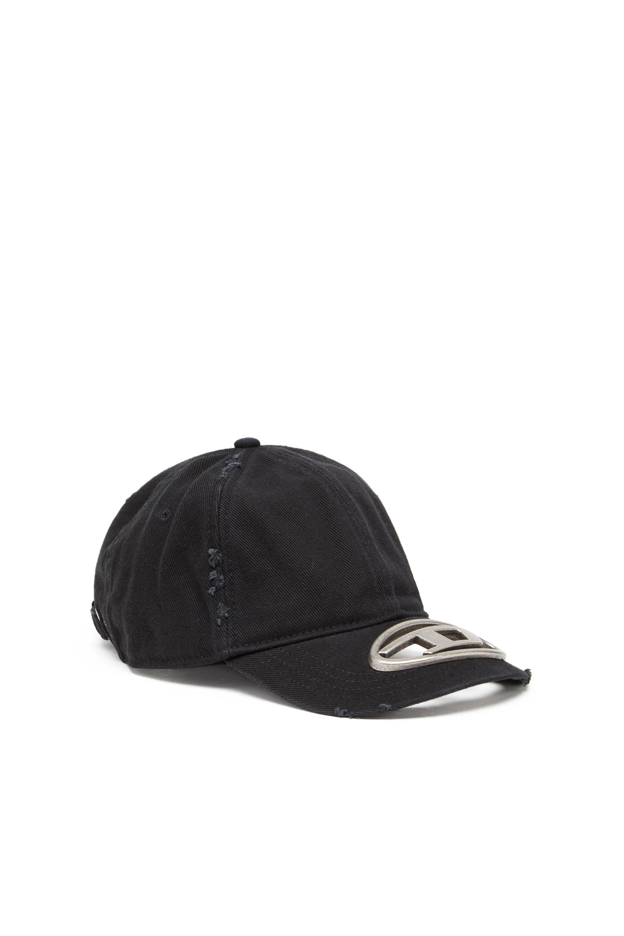 人気ブランドの新作 Cap Baseball DIESEL With for Black in Plaque D Oval Metal 帽子