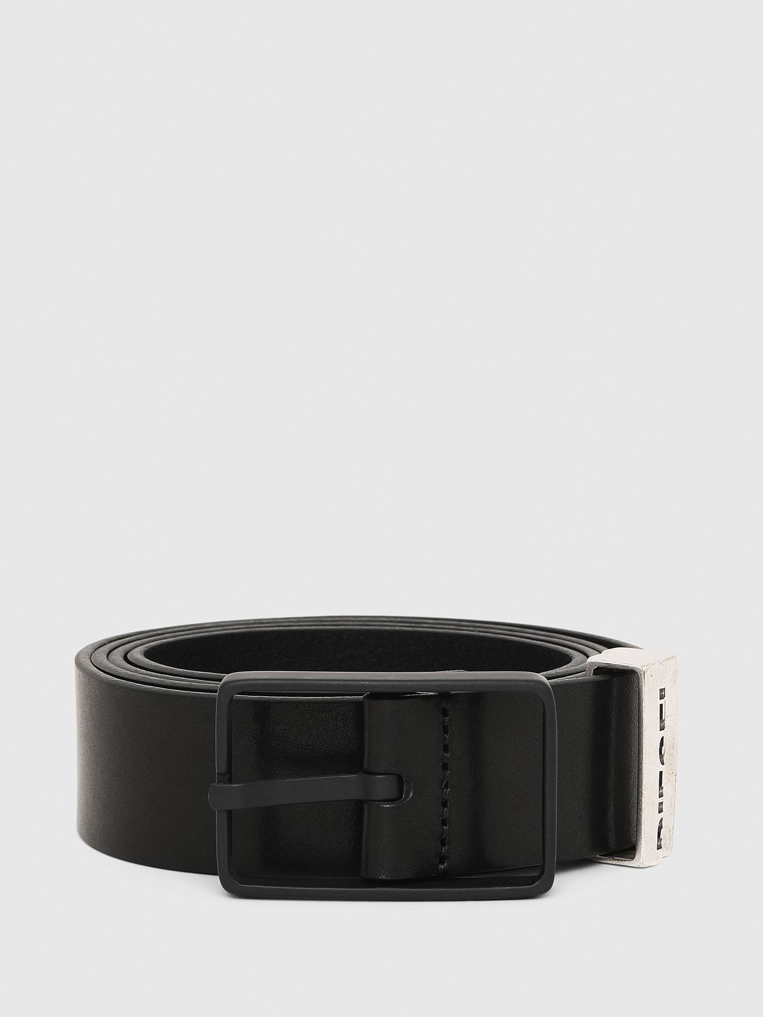 DIESEL Leather Belt With Pin Buckle in Black for Men - Lyst