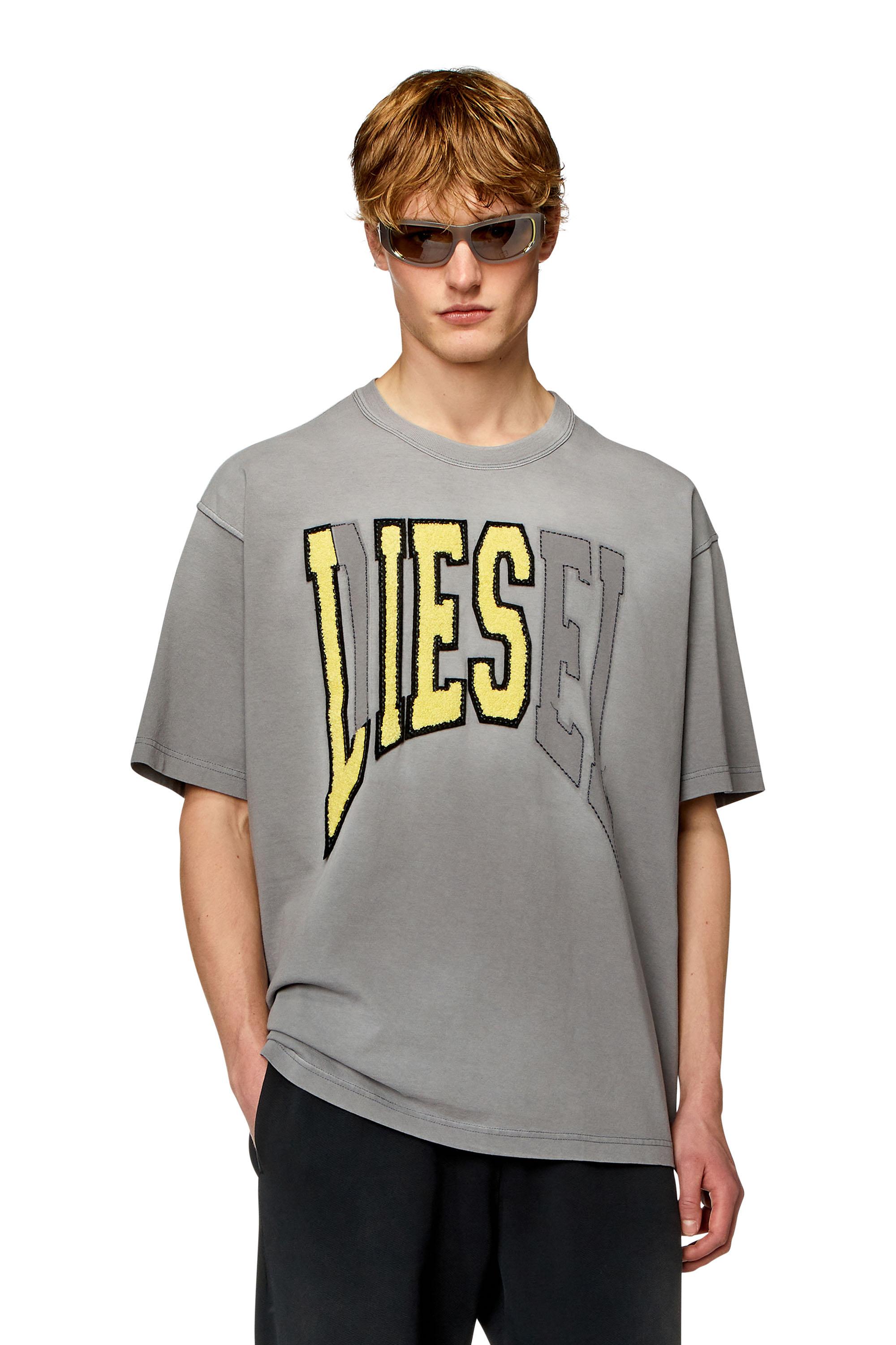 【DIESEL】 T-Wash-N Oversized T-Shirt Diesel Lies Logo Grey DIESEL Oversized T-shirt With Lies Logo in Gray for Men | Lyst