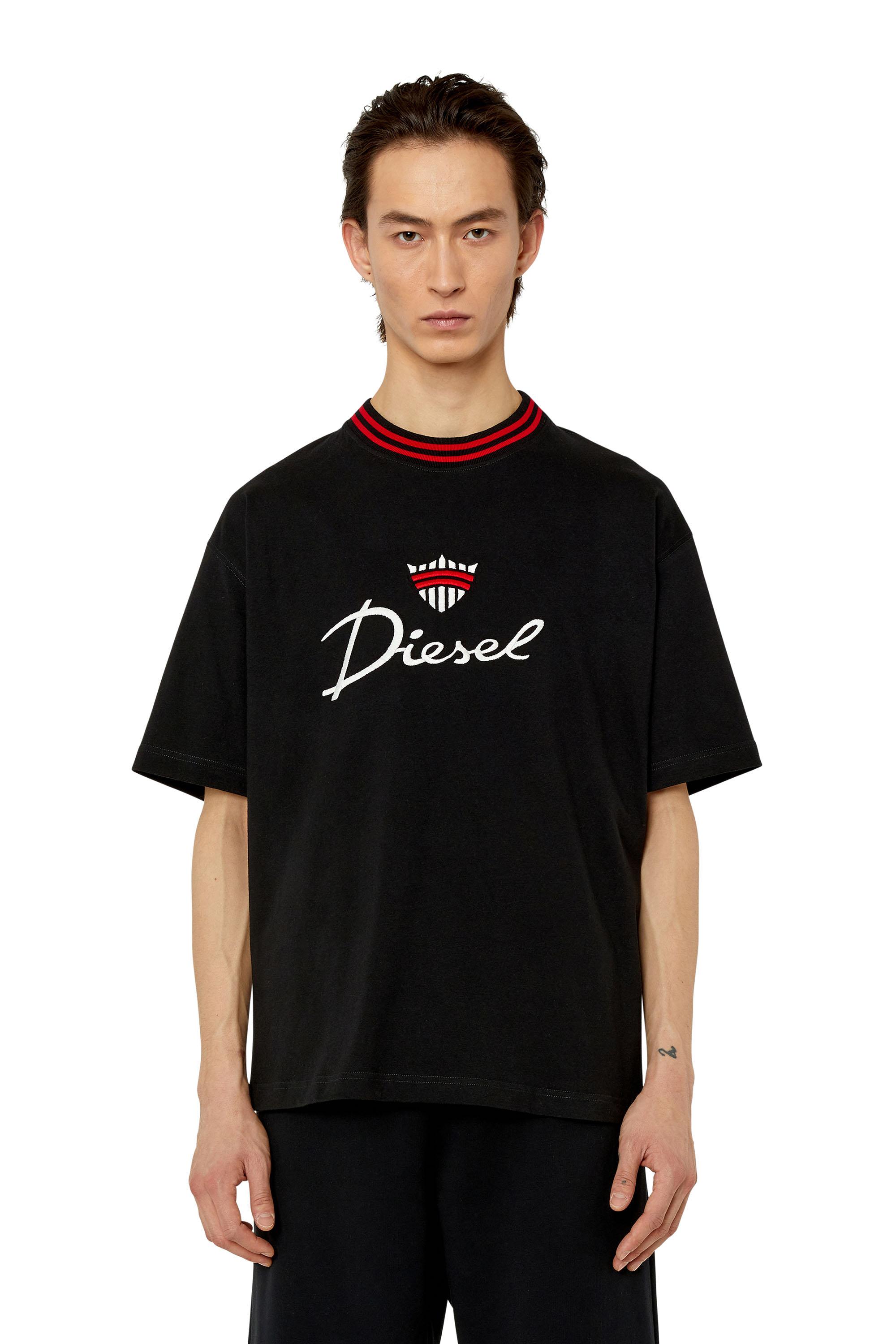 DIESEL T-shirt With Crown Logo Embroidery in Black for Men | Lyst