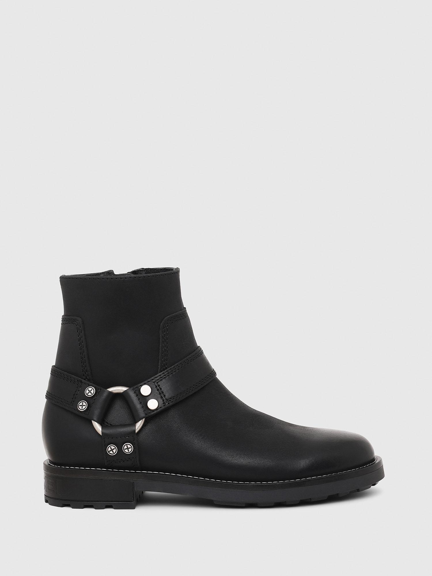 DIESEL Leather D-throuper Ab Ankle Boots With Harness Ring in Black for ...