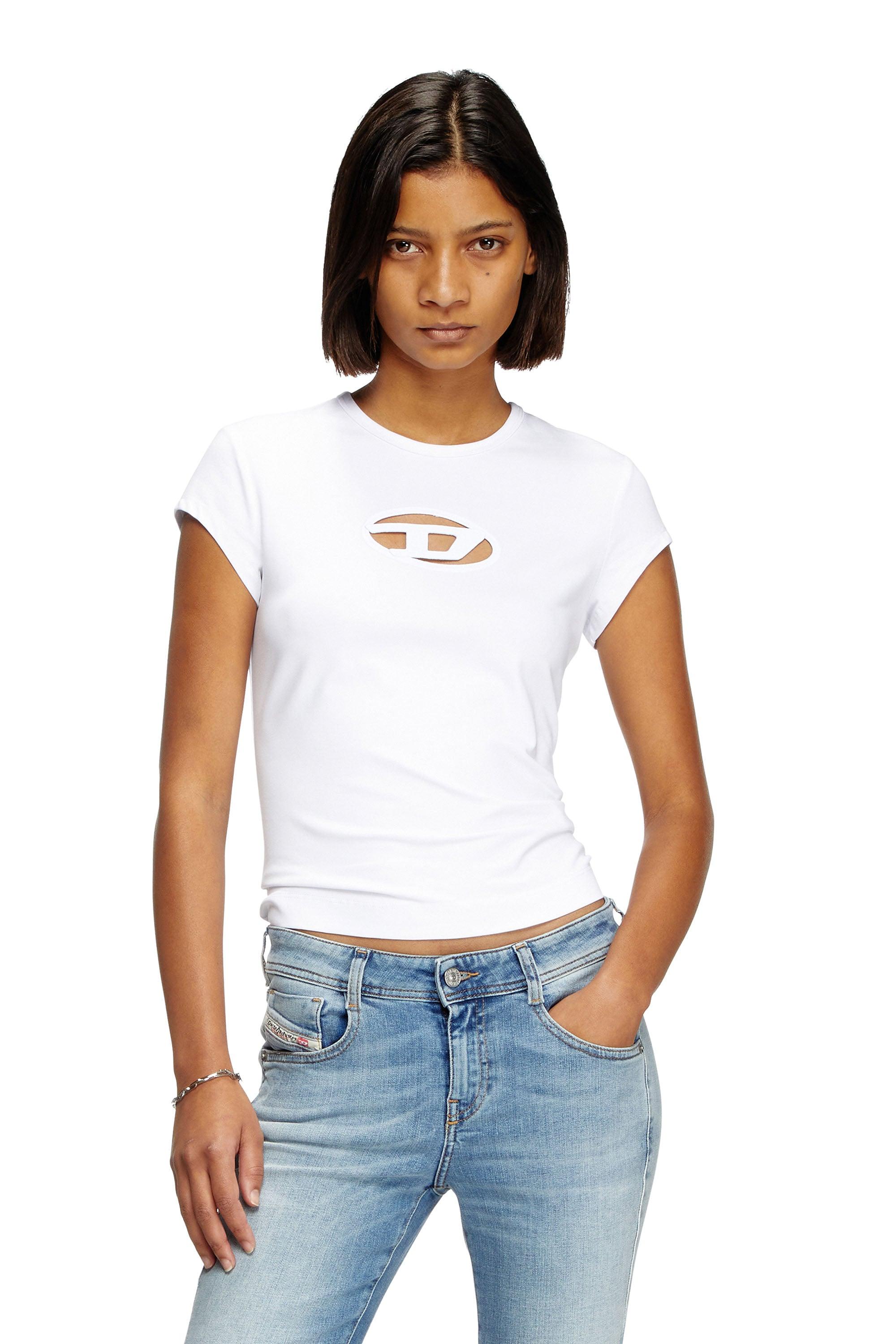 DIESEL T-angie T-shirt With Peekaboo Logo White | Lyst