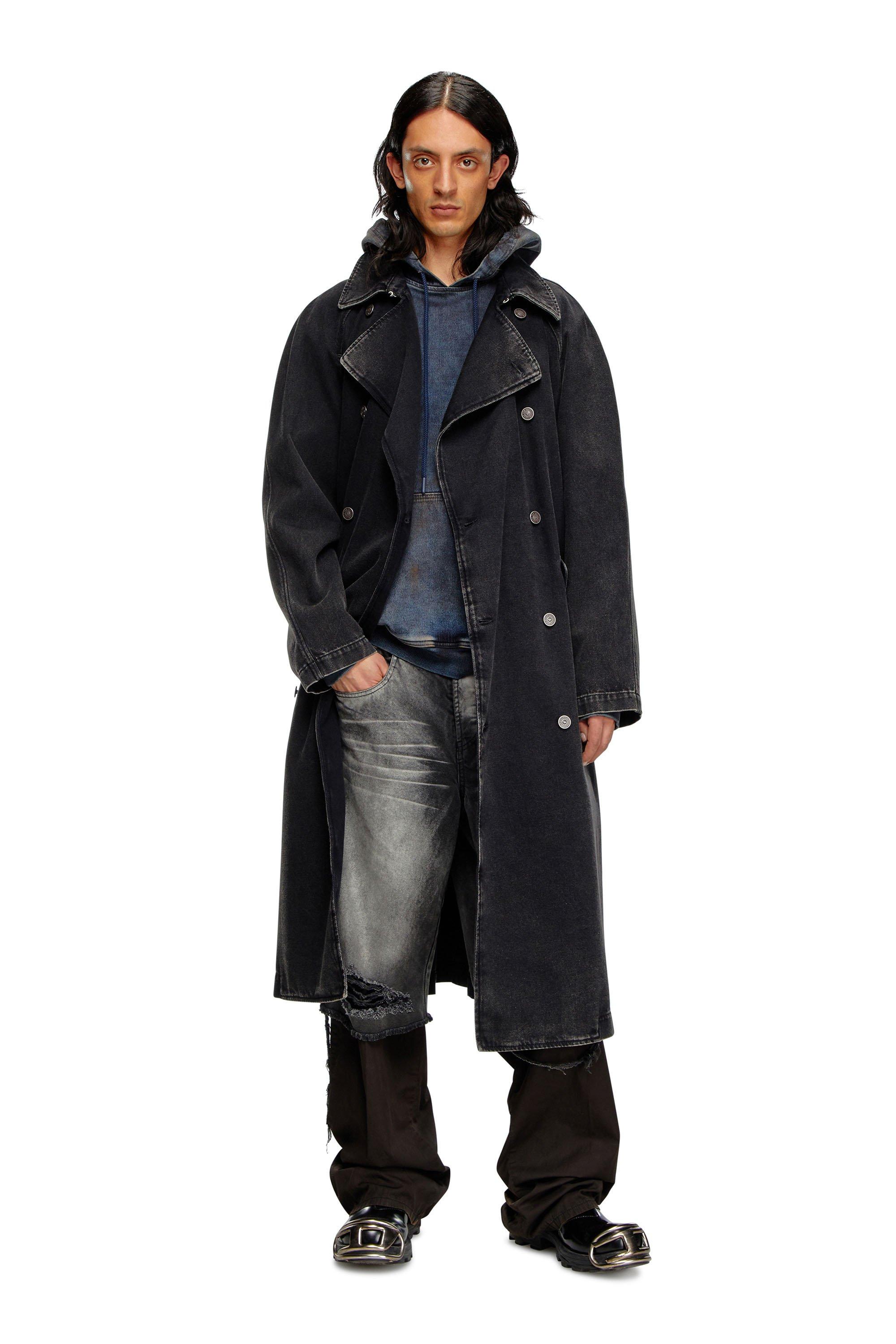 DIESEL Trench Coat in Black for Men | Lyst UK