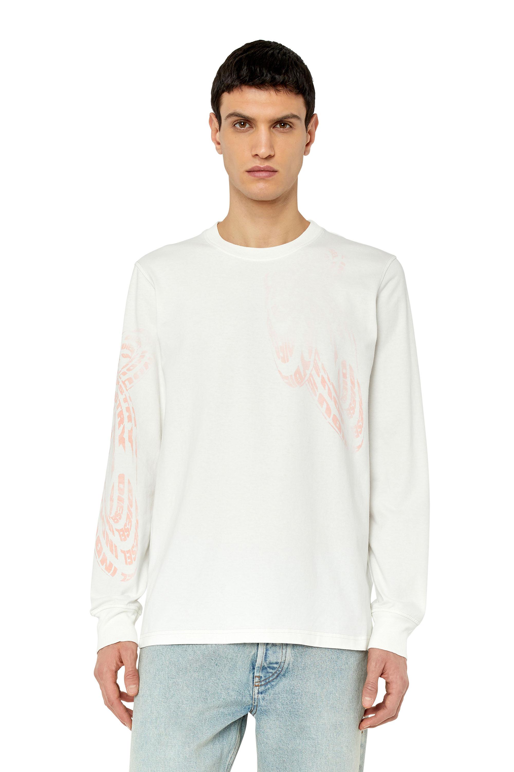 DIESEL Long-sleeve T-shirt With Heat-reactive Print in White for Men | Lyst
