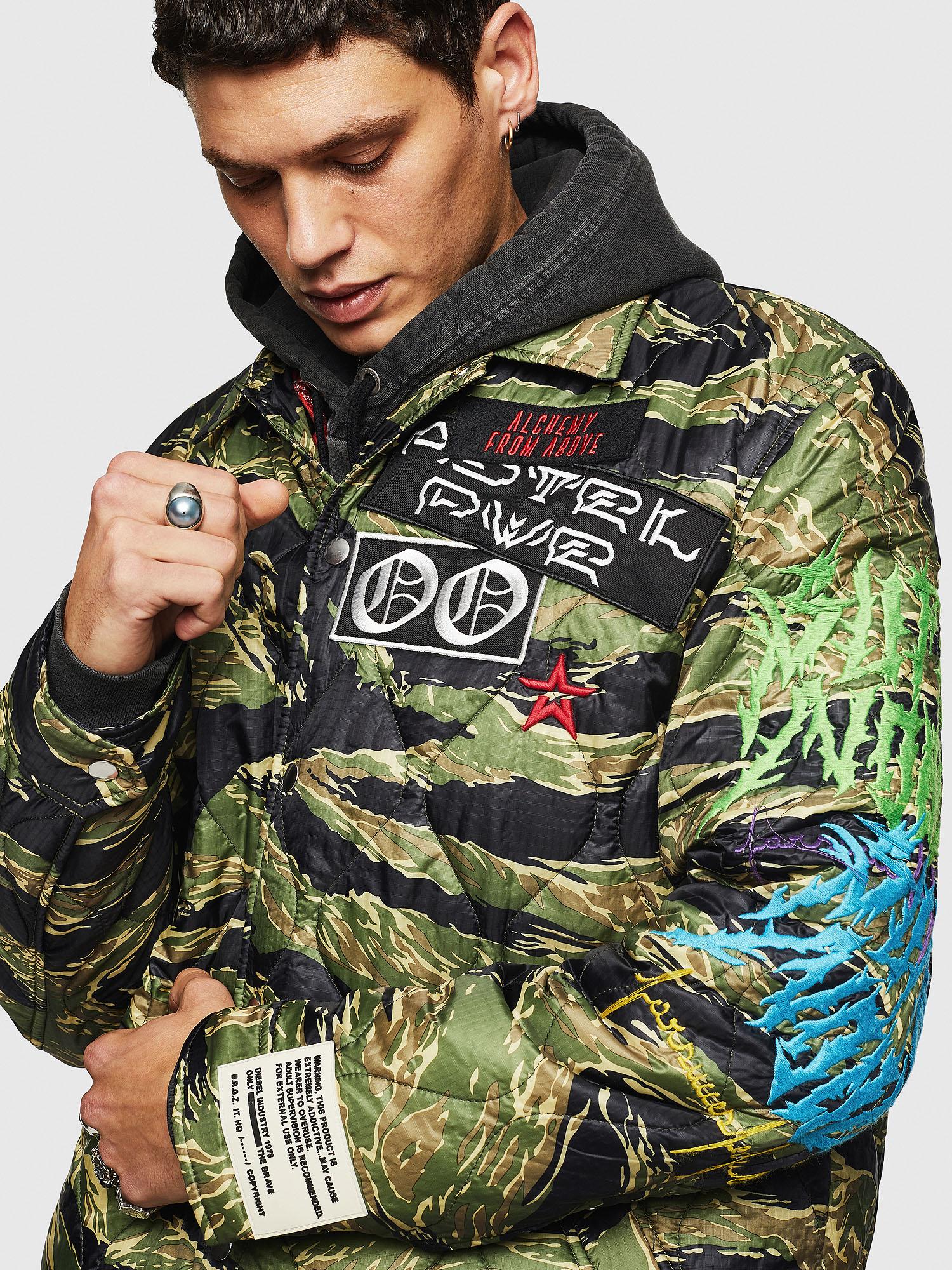 DIESEL J-rasputin Quilted Camo Jacket With Embroideries in Green for ...